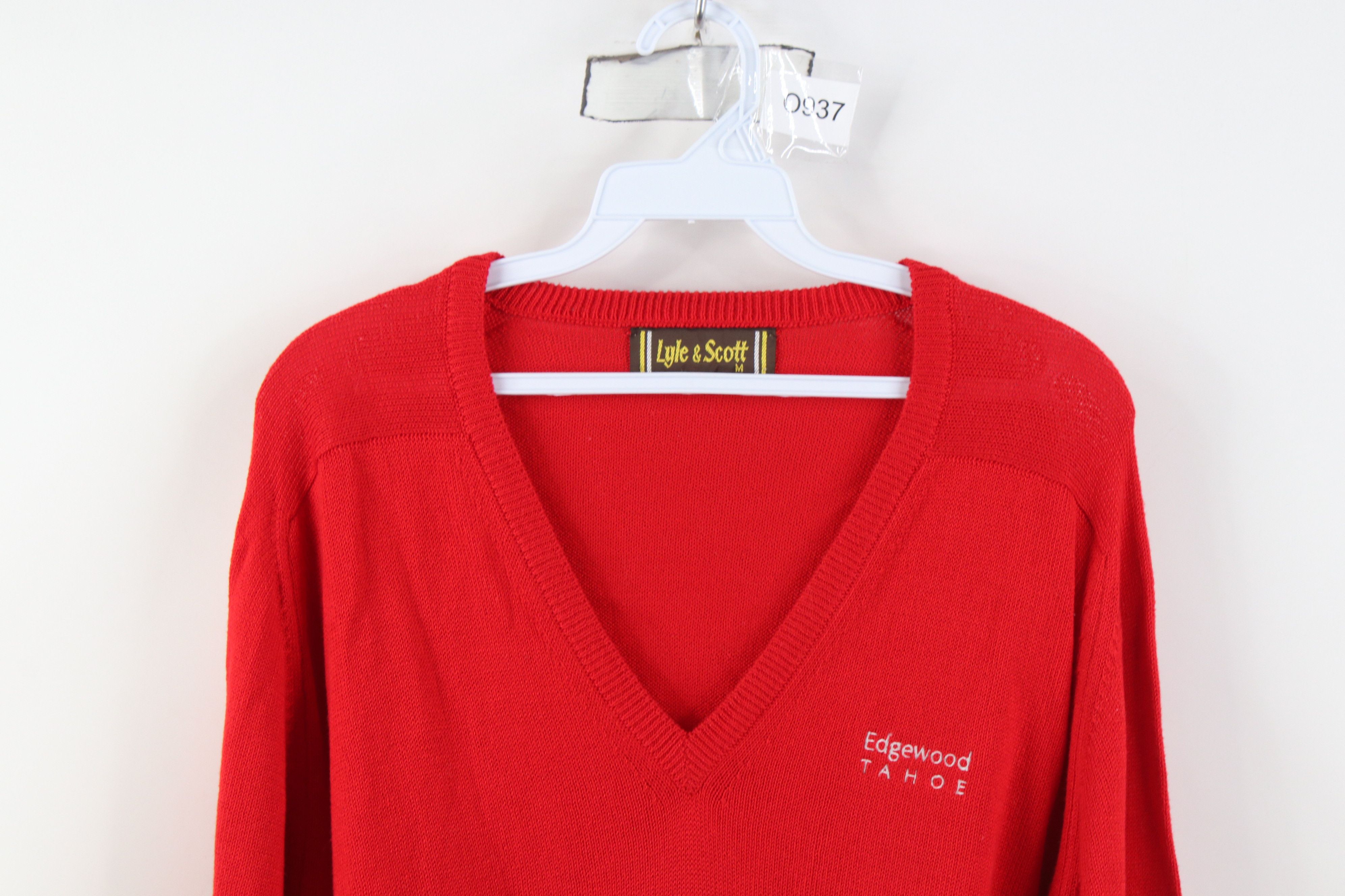Vintage Vintage 70s Tahoe Golf Resort Knit V-Neck Sweater Red USA Size US M / EU 48-50 / 2 - 2 Thumbnail