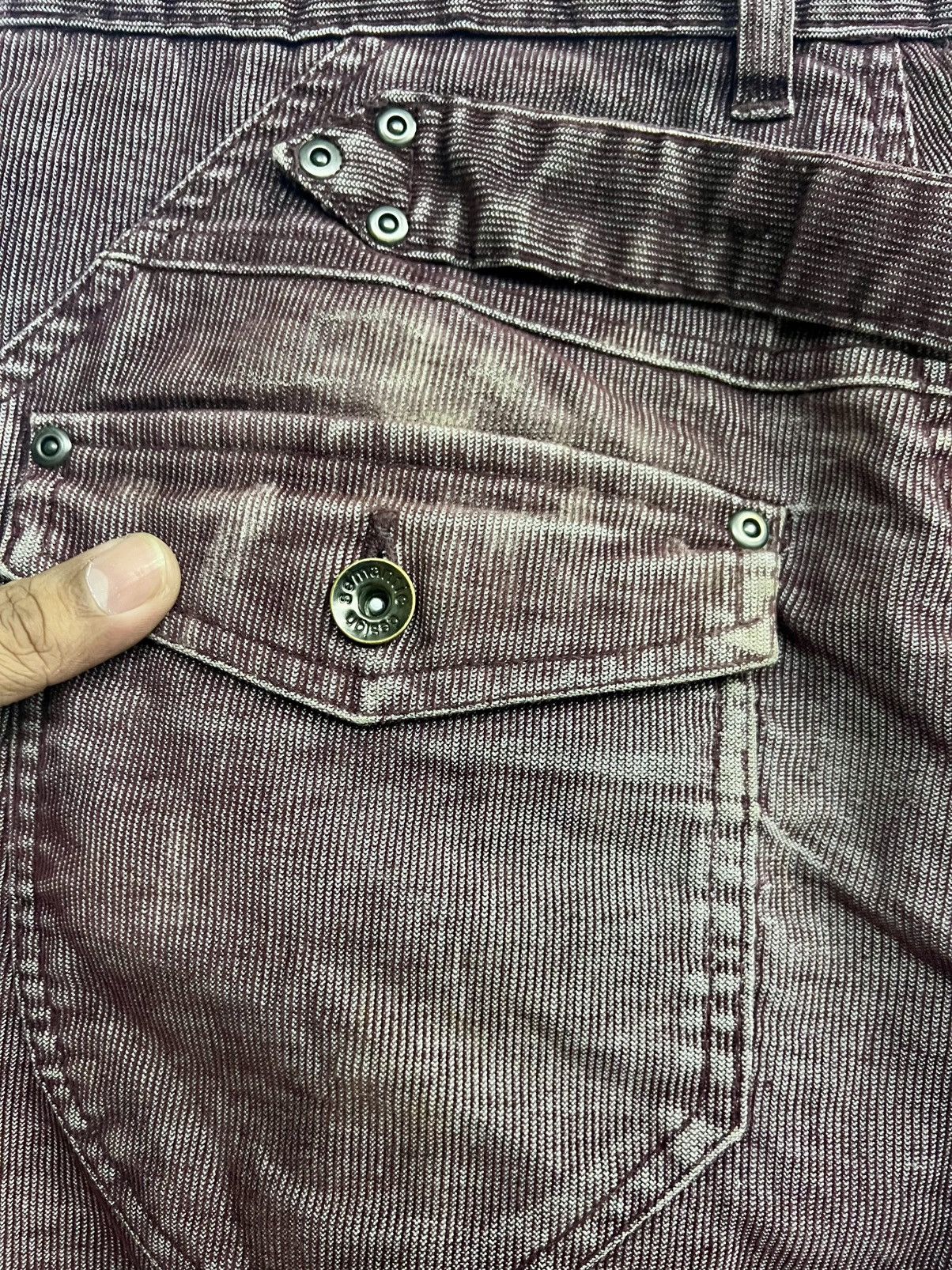 Japanese Brand Semantic Design Purple Washed Flared Corduroy Jeans Size US 34 / EU 50 - 14 Thumbnail