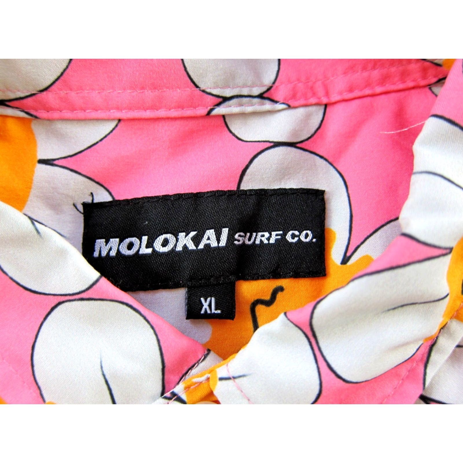 Pinko Molokai Surf Co. Pink Yellow Daisy Floral Smiley Face Short Sleeve Shirt Men XL Size US XL / EU 56 / 4 - 3 Thumbnail