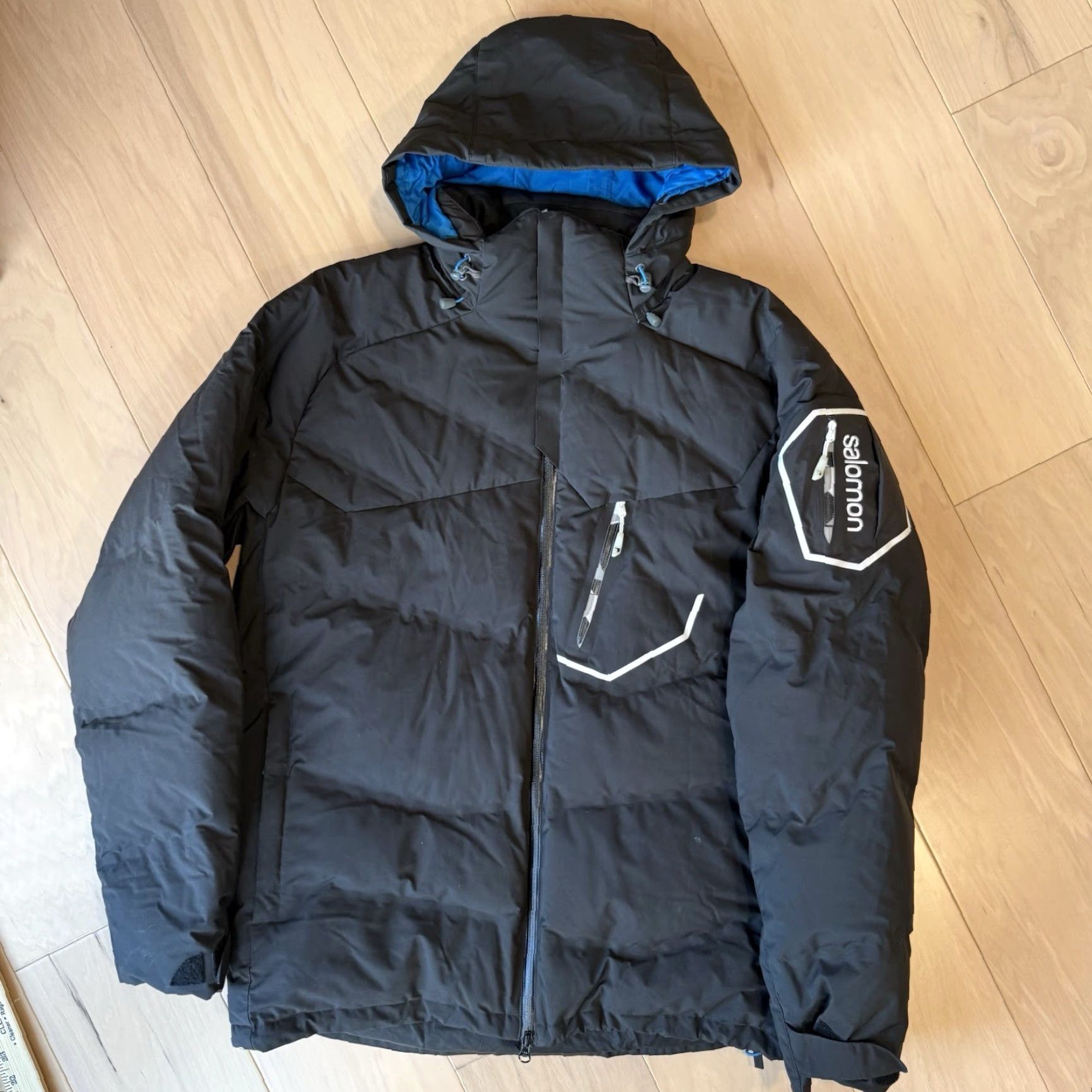 Salomon Salomon Clima Pro Storm Jacket XL Black Full Zip Puffer Winter Down Insulated Mens Size US XL / EU 56 / 4 - 2 Thumbnail