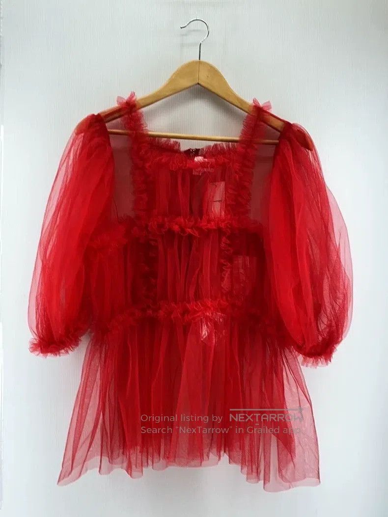 Comme des Garcons Comme des Garcons Red vintage lace top Size S / US 4 / IT 40 - 1 Thumbnail