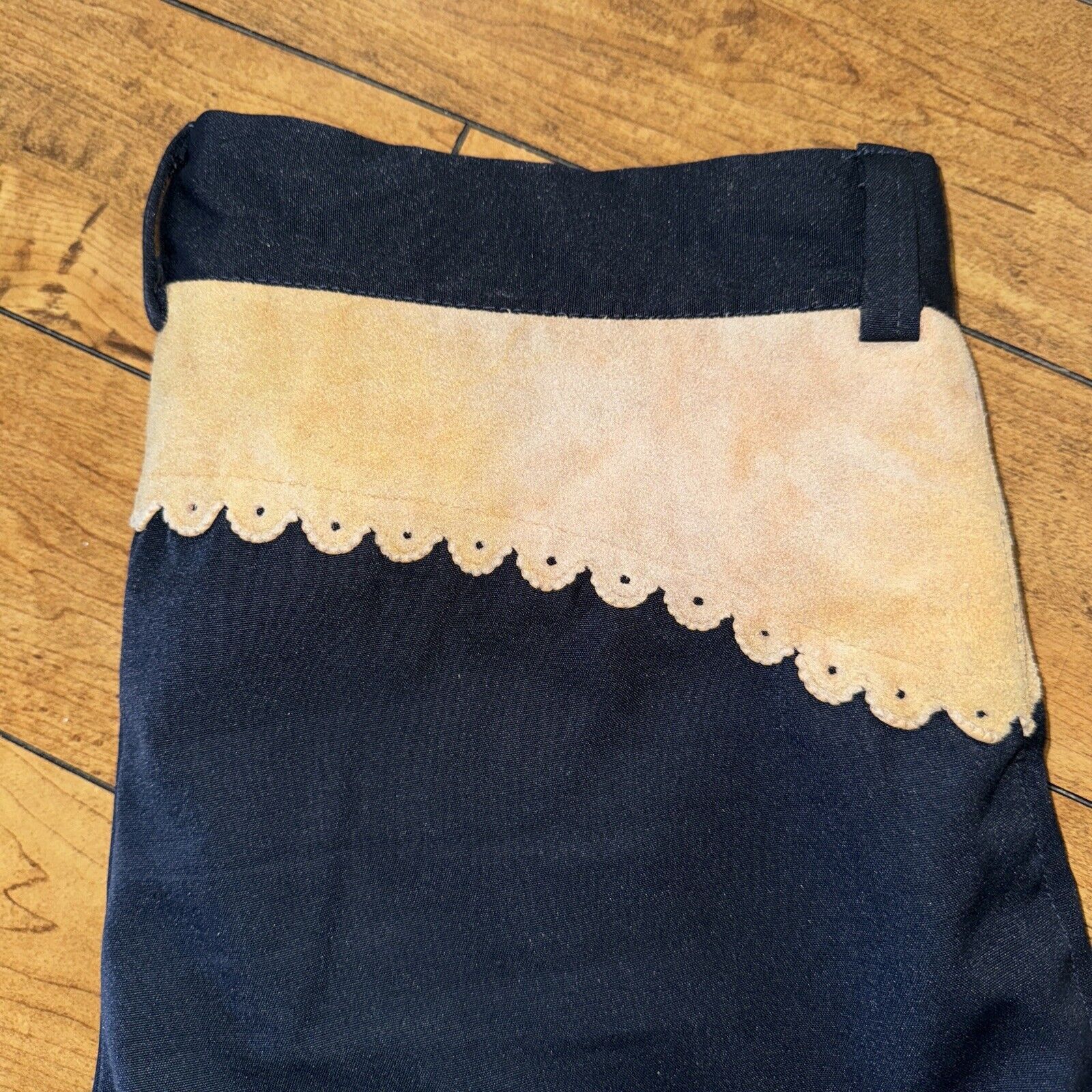 Japanese Brand × Vintage × Western Mountaineering Vintage Western Style Cow Hyde Leather Navy Pant 36x33 Size US 36 / EU 52 - 2 Thumbnail