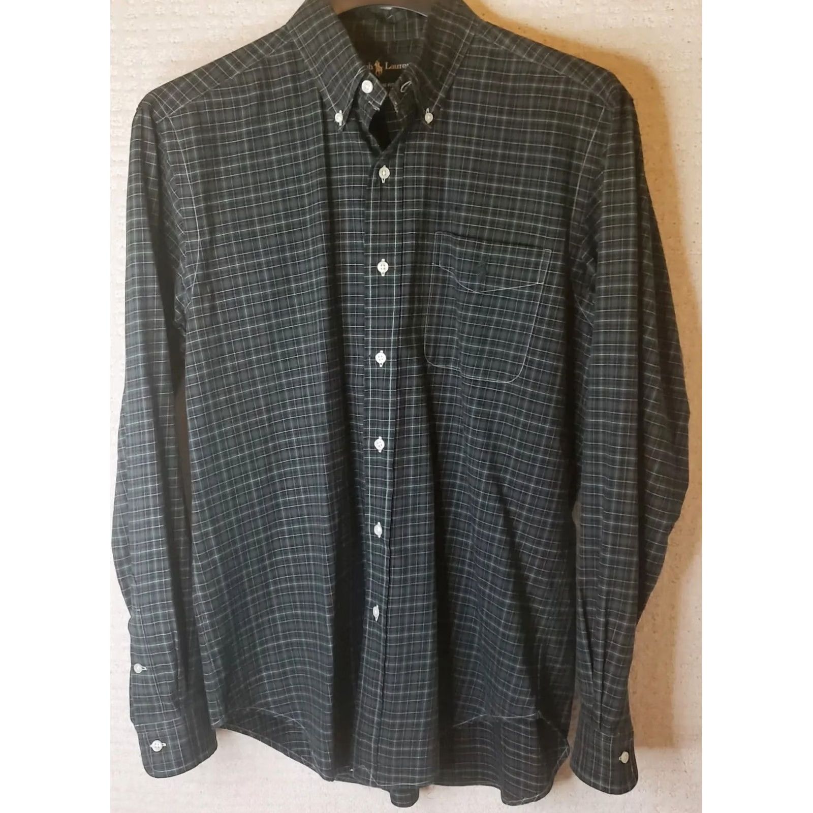 Ralph Lauren Ralph Lauren Mens M Green Plaid Button-Down Cotton Long Sleeve Shirt Classic Fit Size US M / EU 48-50 / 2 - 2 Thumbnail