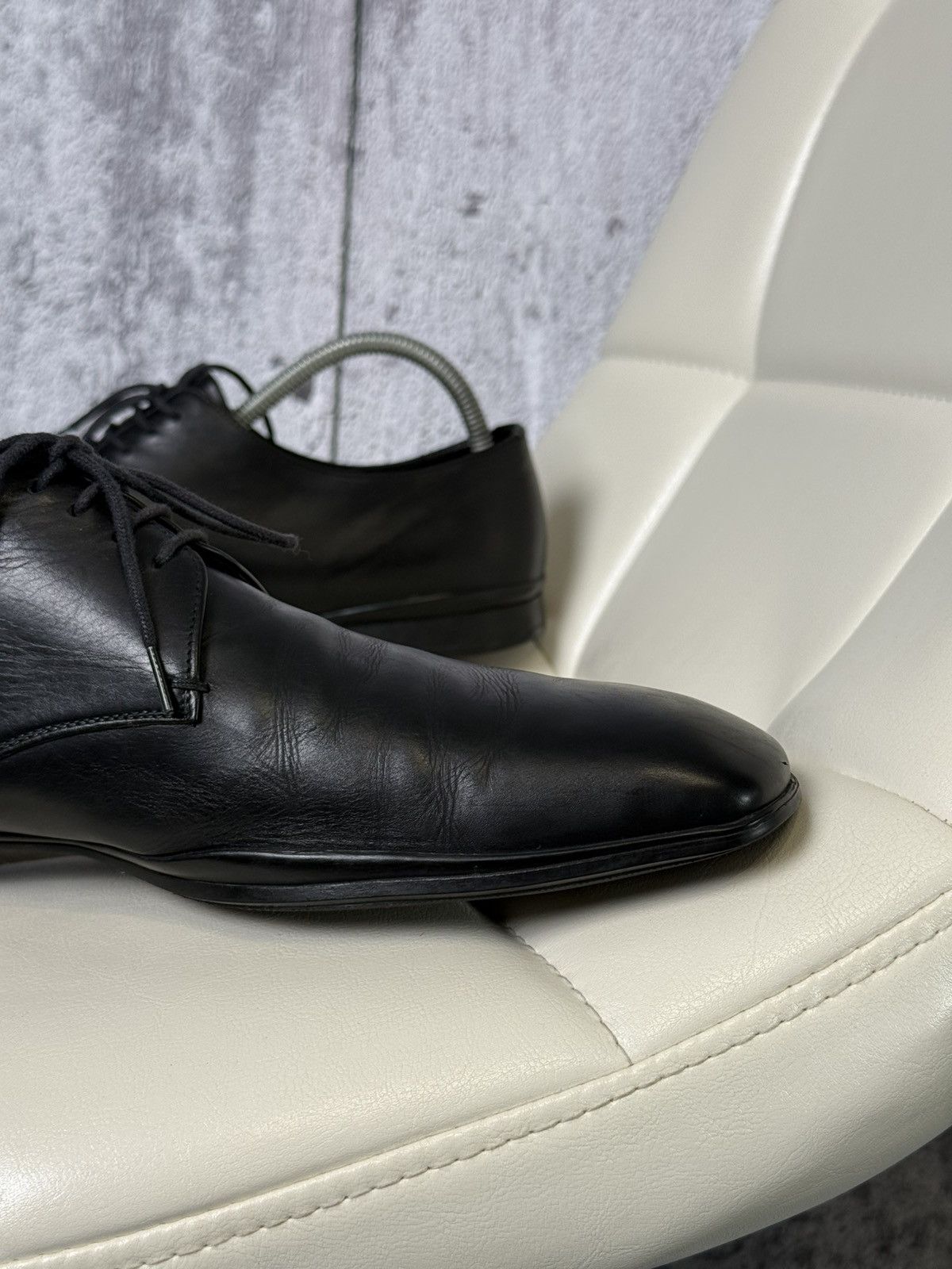 Prada PRADA Men’s Black Leather Lace Up Dress Derby Dress Shoes Size US 8.5 / EU 41-42 - 7 Thumbnail