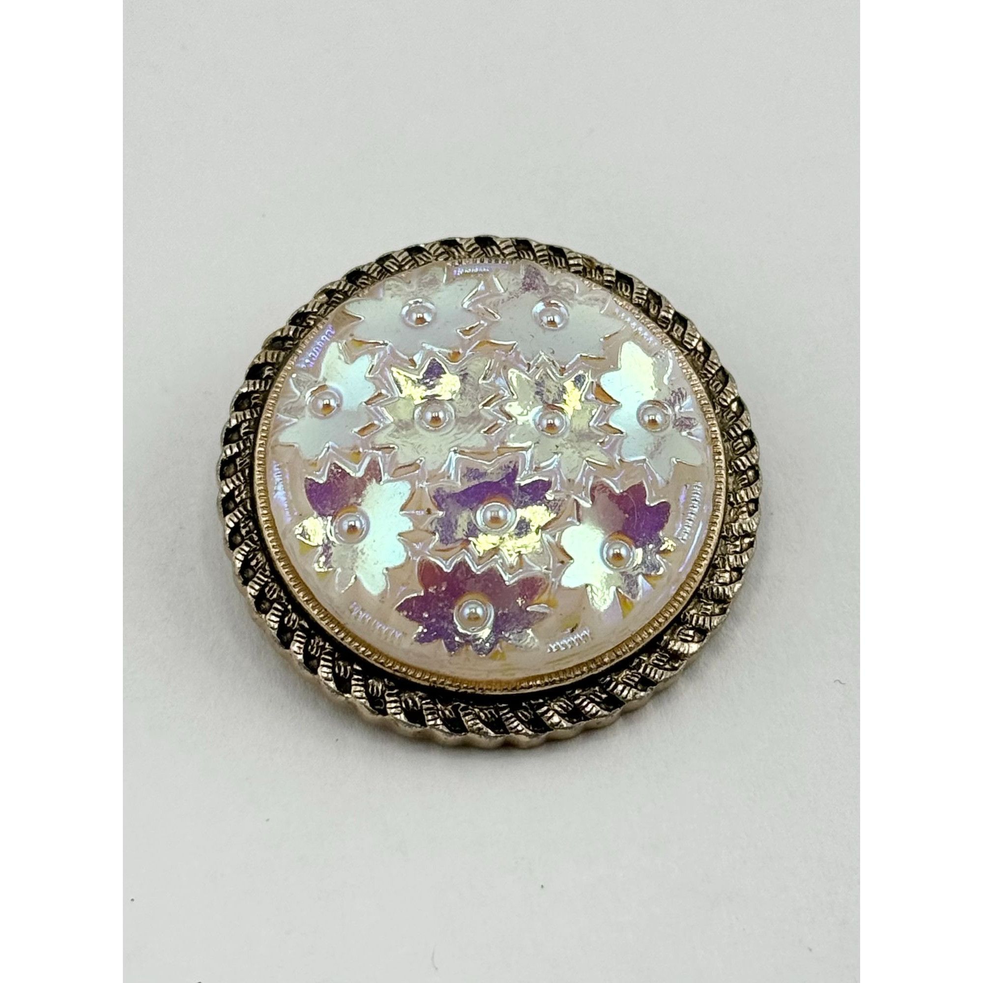 Vintage Vintage iridescent floral scarf guard clip Size ONE SIZE - 2 Thumbnail