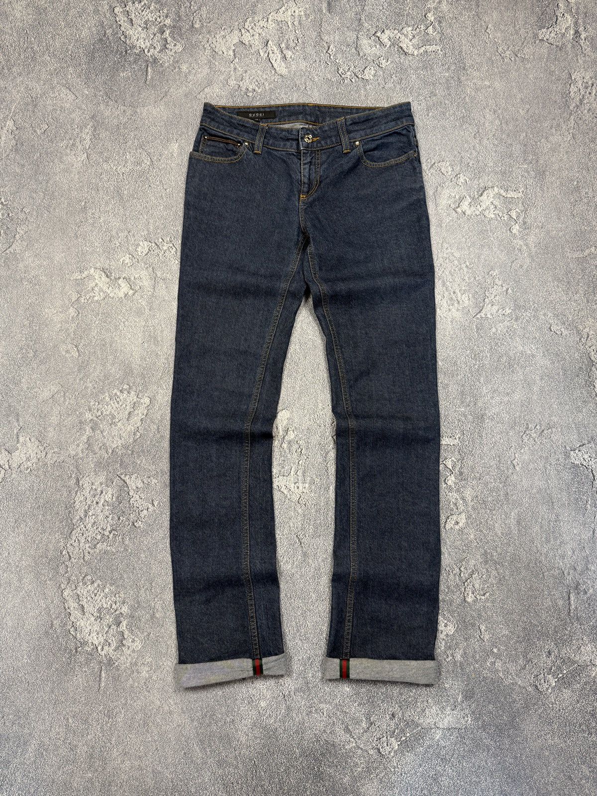 デニム・ジーパン Gucci Cotton Jeans With Gucci Rosso Ancora Naplak Tag Cotton jeans with Gucci Rosso Ancora naplak tag GUCCI