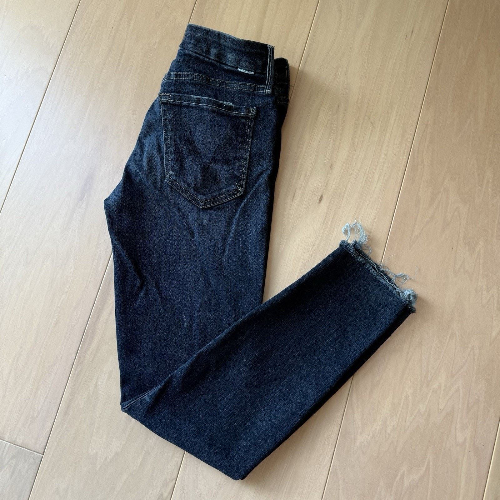 MOTHER Mother Looker Ankle Jeans W 24 Blue Dark Wash Glam Boho Size 24" / US 00 / IT 34 - 10 Thumbnail