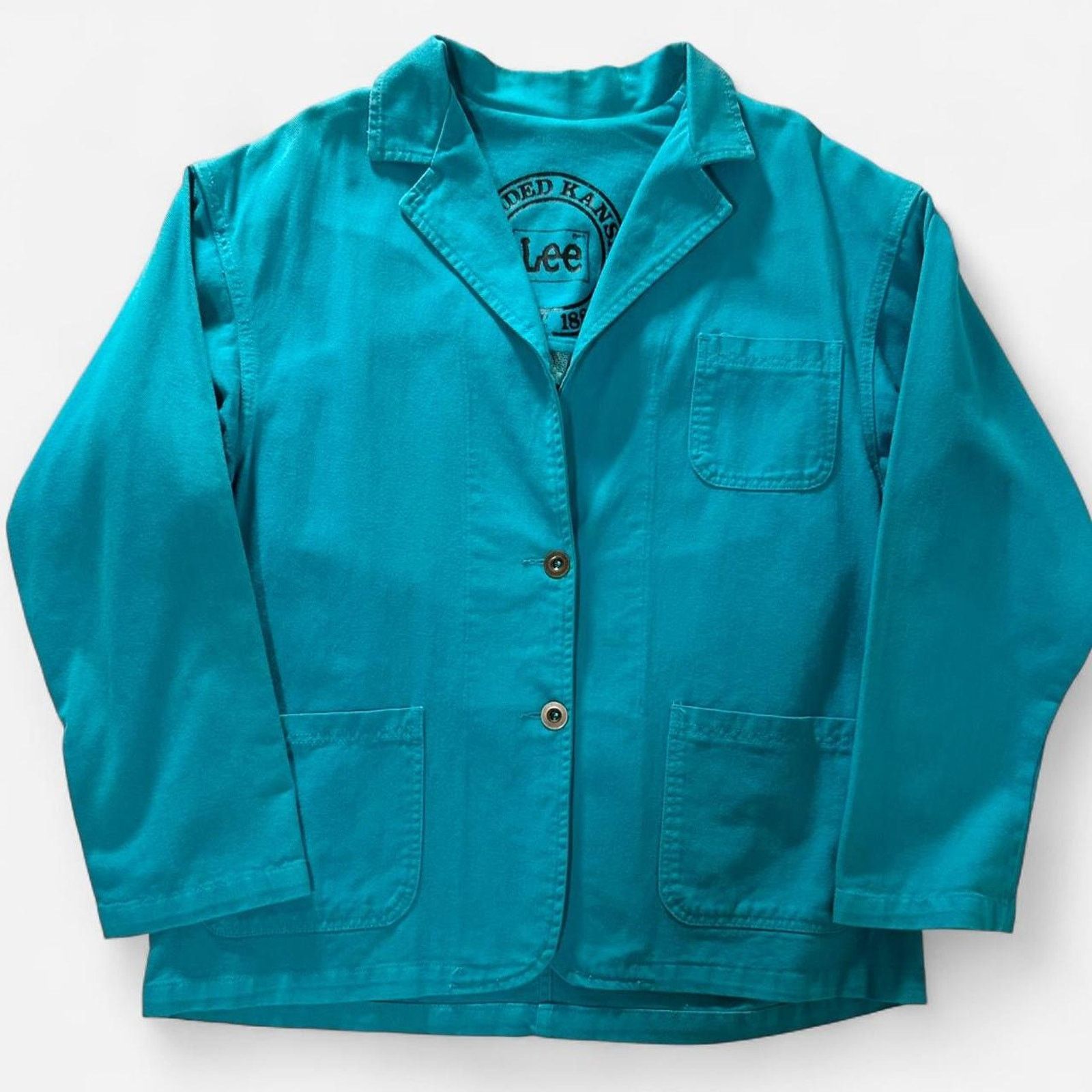 Lee Vintage Lee Canvas Denim Oversized Chore Jacket Blazer Coat Size L / US 10 / IT 46 - 1 Thumbnail