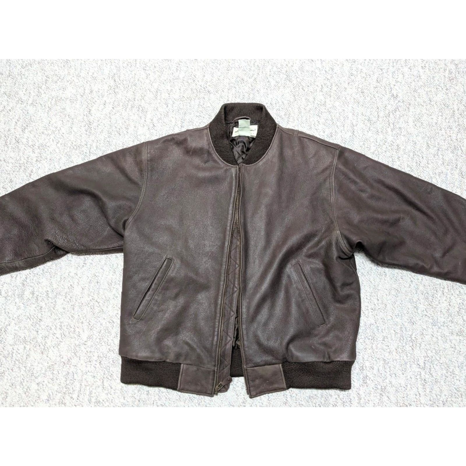Eddie Bauer VINTAGE Eddie Bauer leather jacket XLT brown cowhide XL TALL bomber varsity Men XS? Size US XL / EU 56 / 4 - 7 Thumbnail