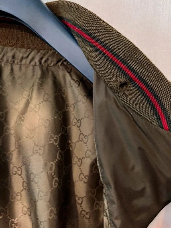 Gucci Gucci Bomber Jacket – Leather Sleeve Panels – GG Lining 48 Size US M / EU 48-50 / 2 - 8 Thumbnail