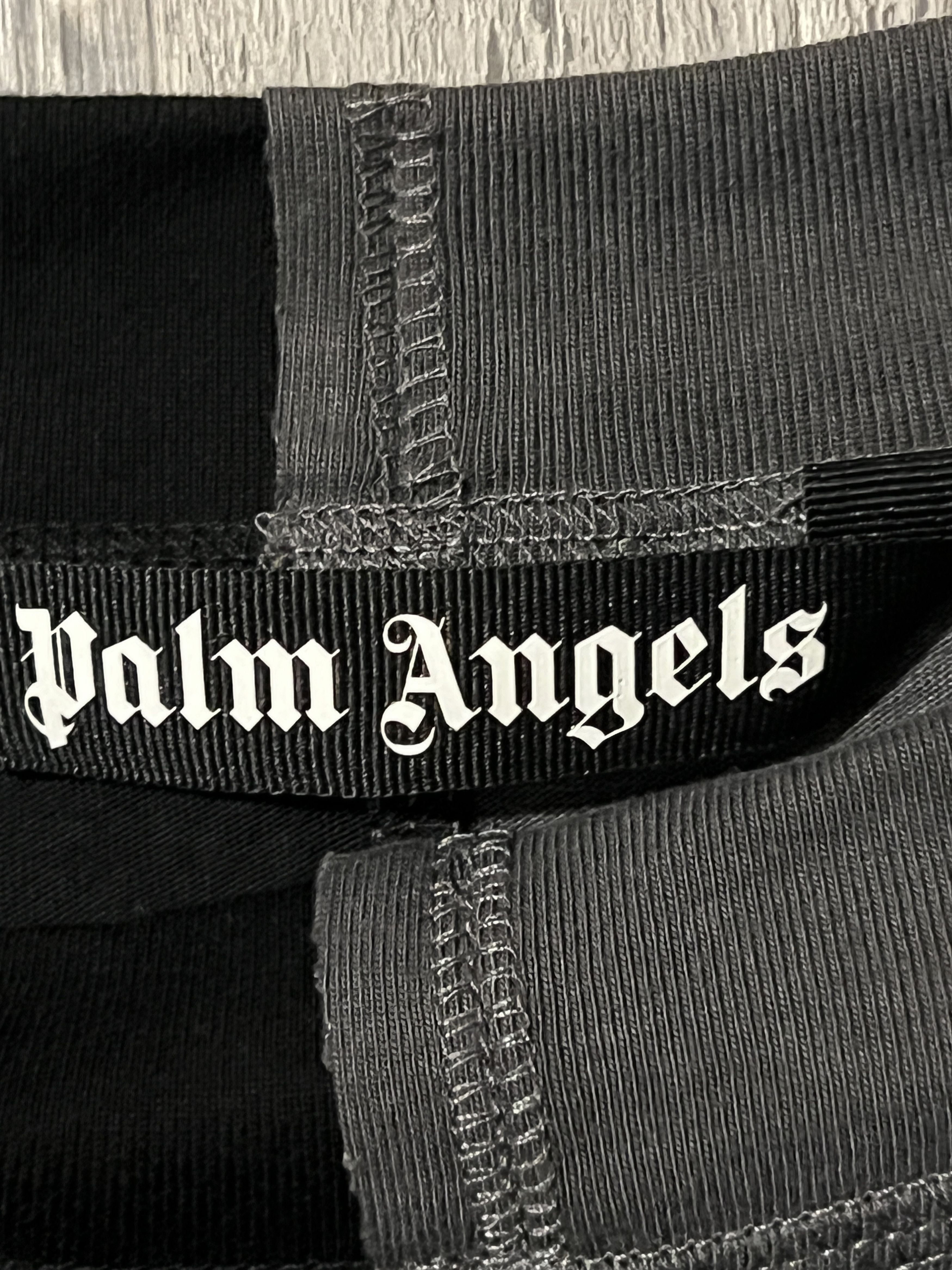 Palm Angels Palm Angels Broken Logo Panelled Black Grey Tee Size US M / EU 48-50 / 2 - 7 Thumbnail