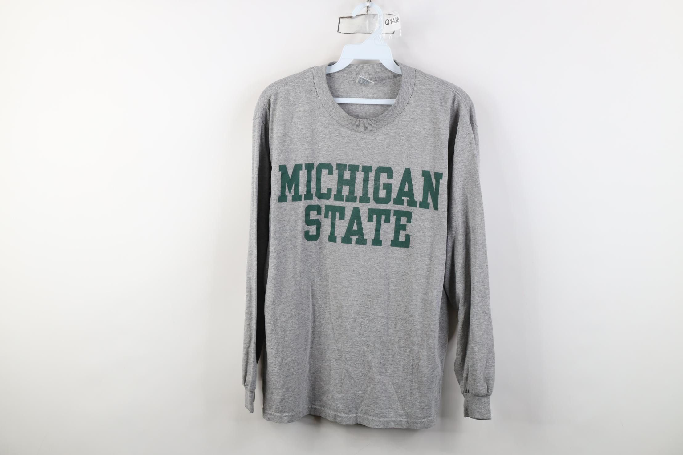 Vintage Vintage 90s Michigan State University Long Sleeve T-Shirt Size US M / EU 48-50 / 2 - 1 Thumbnail