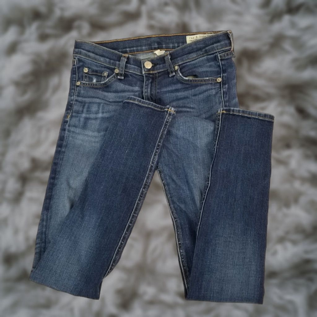 Rag & Bone Rag & Bone Skinny Jeans Junior Teens Size 27 Blue Denim Low Rise Distressed Size 27" / US 4 / IT 40 - 1 Thumbnail
