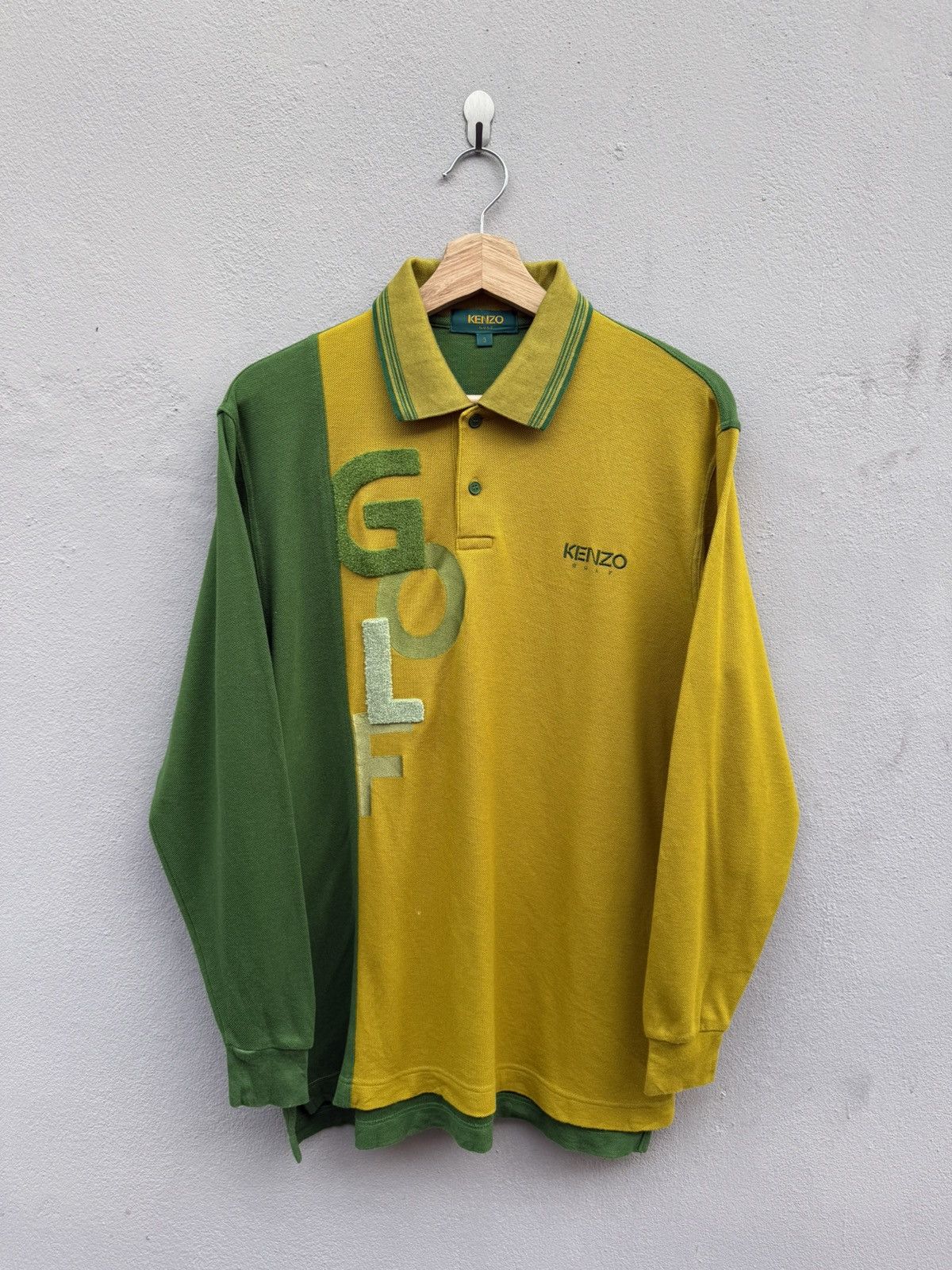 KENZO Golf Rugs & Embroidery Spellout Biglogo Polos Shirt