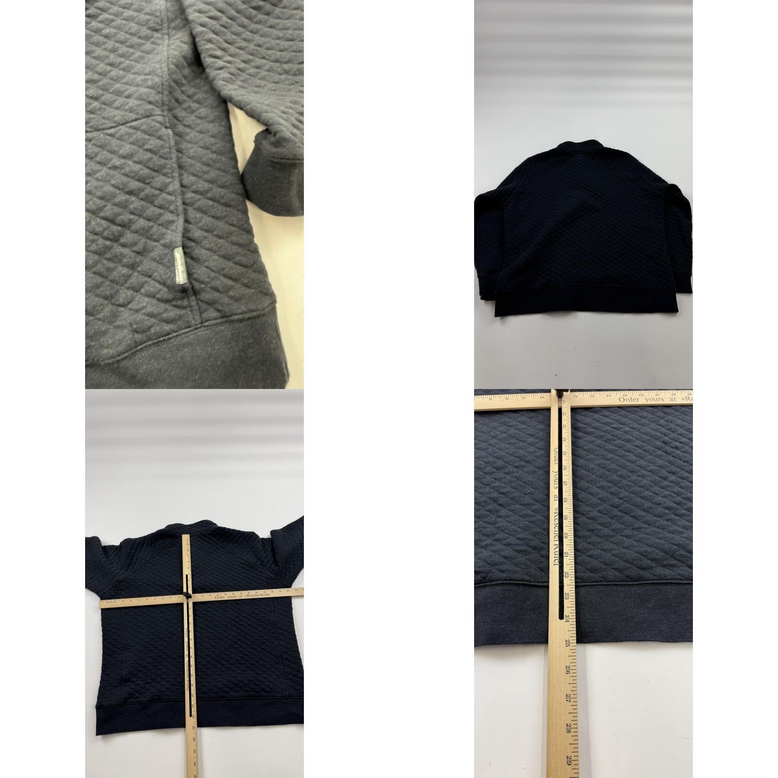 Eddie Bauer Eddie Bauer Sweatshirt Mens Large Quilted Snap Mock Neck Pockets Logo Dialed Henley Charcoal Gray Size US L / EU 52-54 / 3 - 8 Thumbnail