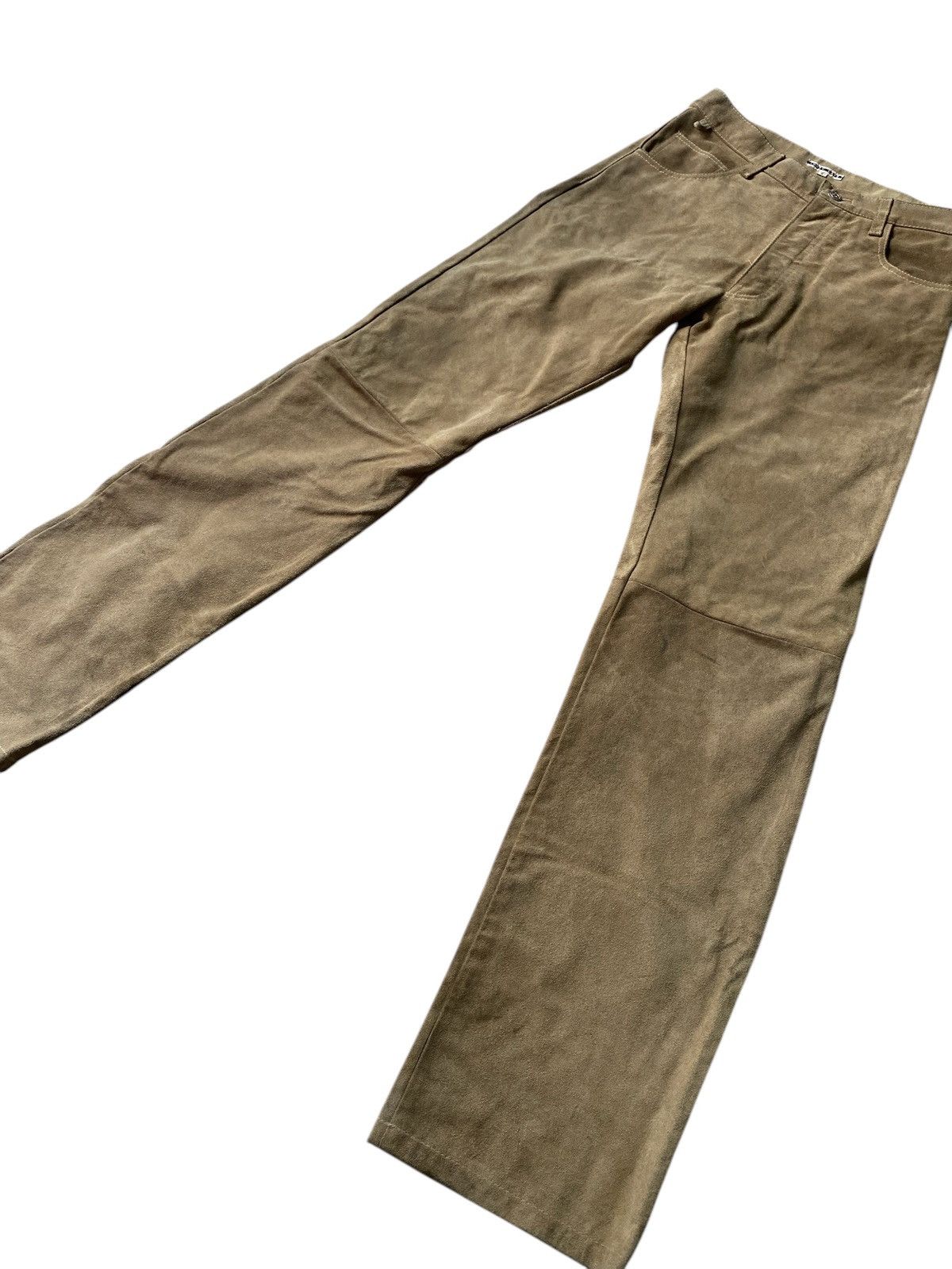Japanese Brand × Le Grande Bleu (L.G.B.) × Vintage VINTAGE LARRY CAPS "saiz 28" LEATHER BEEF PANTS NICE DESIGN Size US 28 / EU 44 - 2 Thumbnail