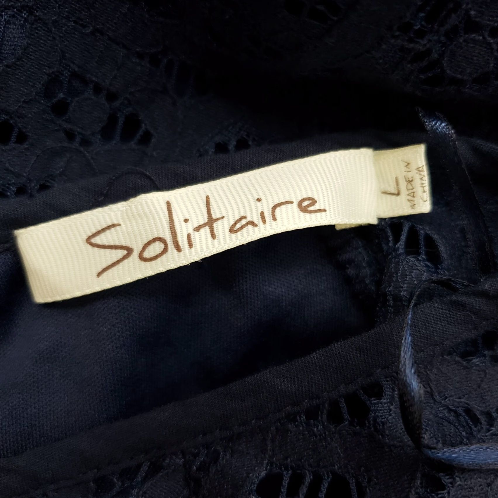 Vintage Solitaire Lace Top Blouse Short Sleeve Lined Womens Large Blue Shirt Size L / US 10 / IT 46 - 6 Thumbnail