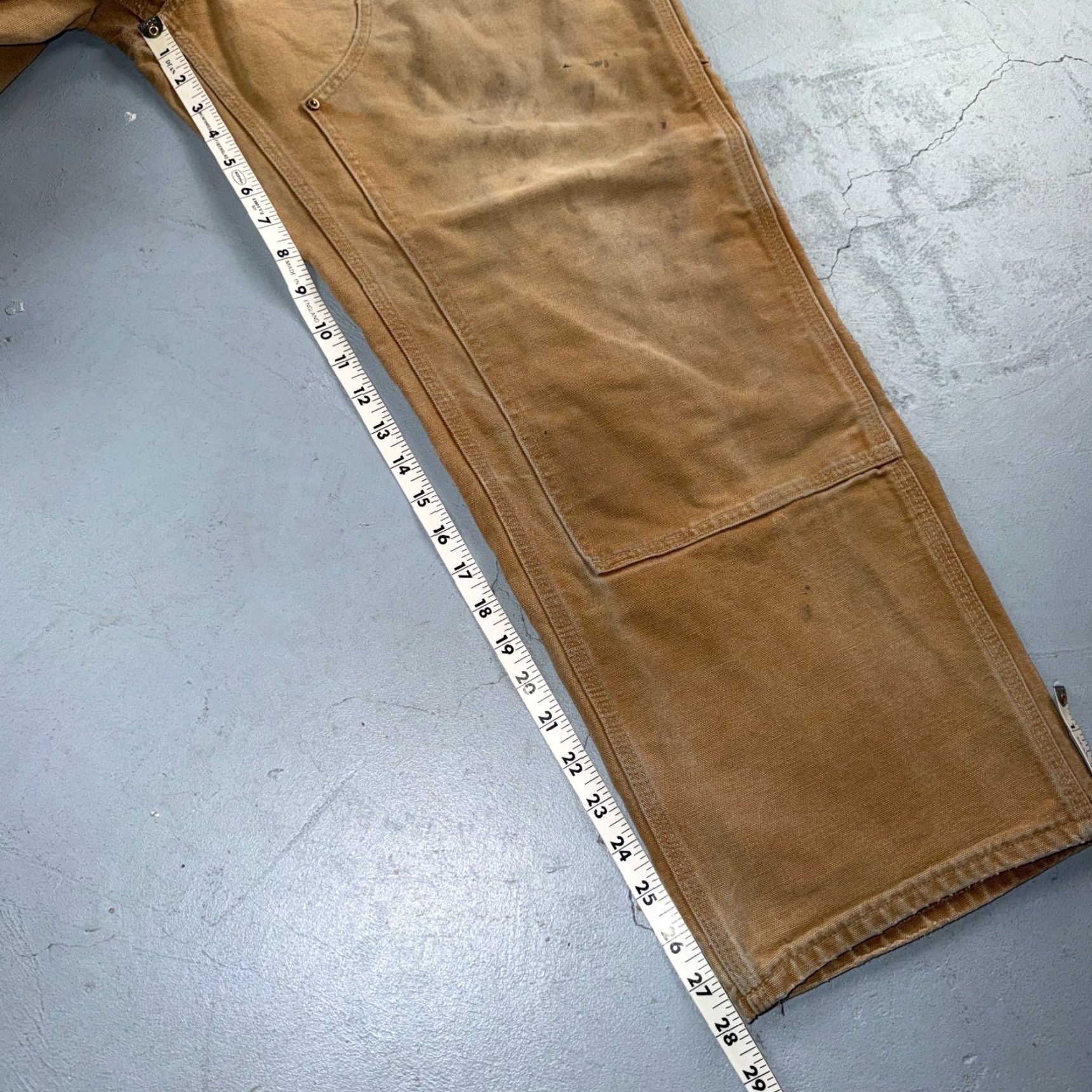 Carhartt VINTAGE Carhartt Pants Carpenter 36 Brown Brown 36x28 Carhartt VTG Double Knee USA 5-Pocket Design Mens Size US 36 / EU 52 - 6 Thumbnail