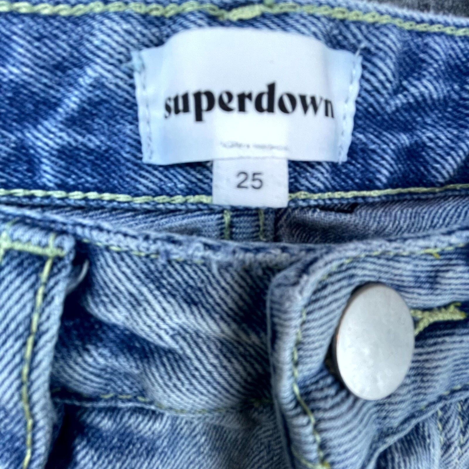 superdown Superdown Jeans Womens 25 Blue Denim Fray Ripped Knee Size 25" / US 0 / IT 36 - 3 Thumbnail