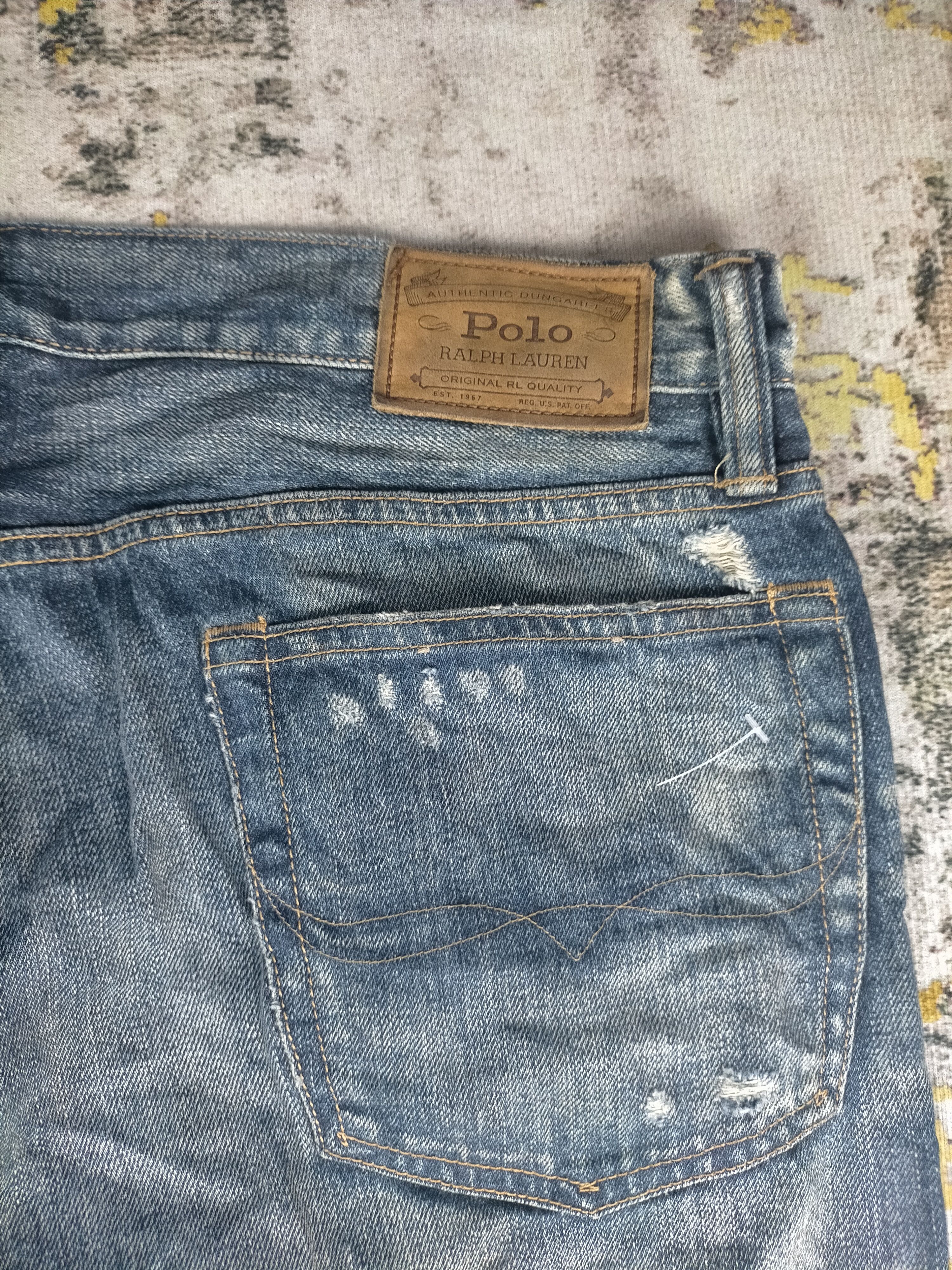 Polo Ralph Lauren Polo Ralph Lauren Distressed Varick Slim Mudwash Jeans Size US 34 / EU 50 - 7 Thumbnail