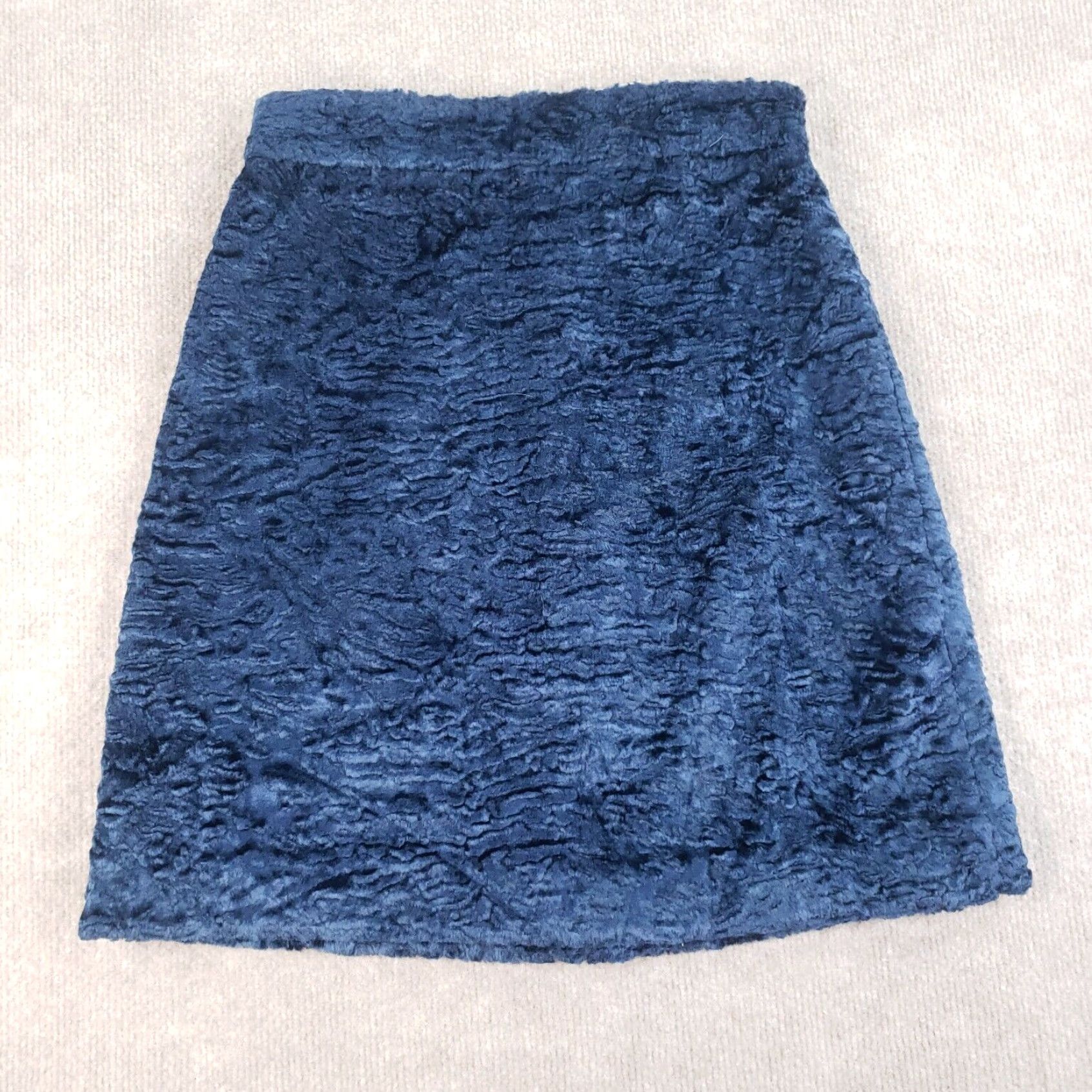 MSGM MSGM Womens Skirt Blue Velour Textured Zip Size 40 XL Extra Large Size 27" / US 4 / IT 40 - 2 Thumbnail