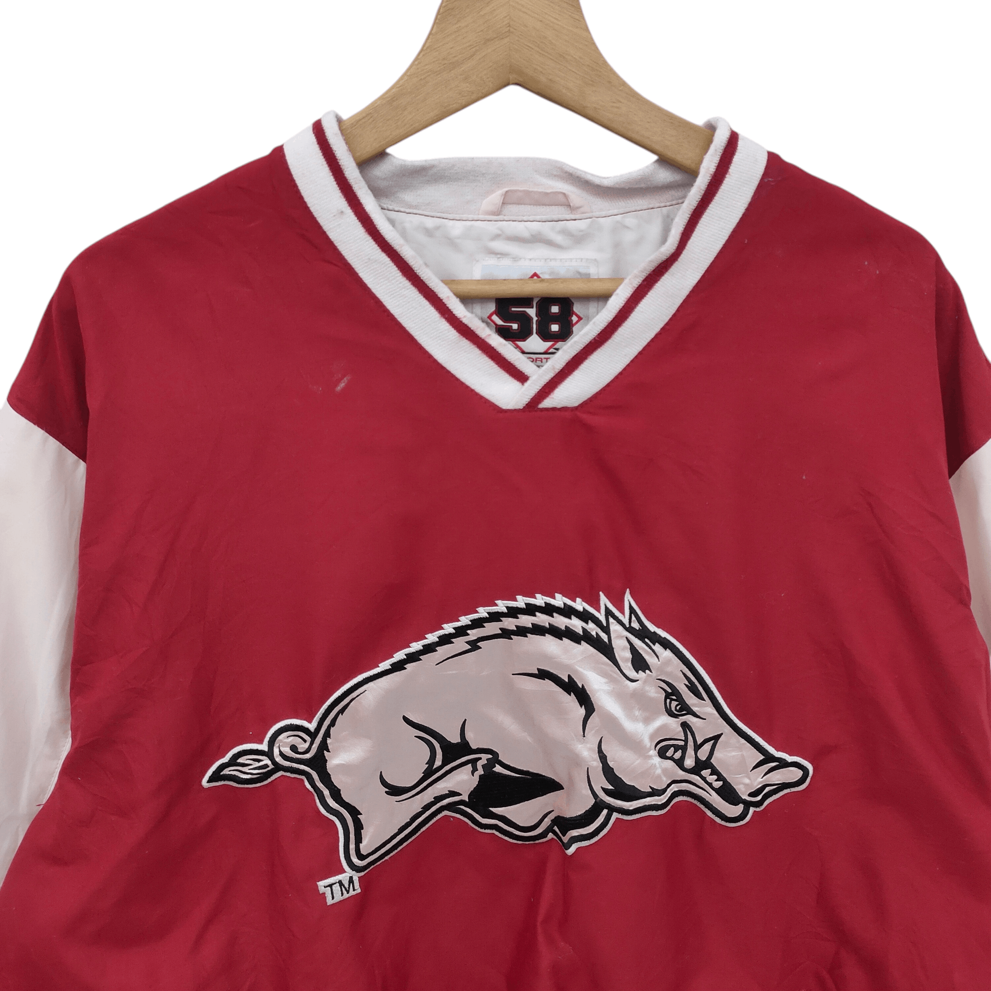 Vintage Arkansas Razorbacks Pullover Jacket Size US L / EU 52-54 / 3 - 3 Thumbnail