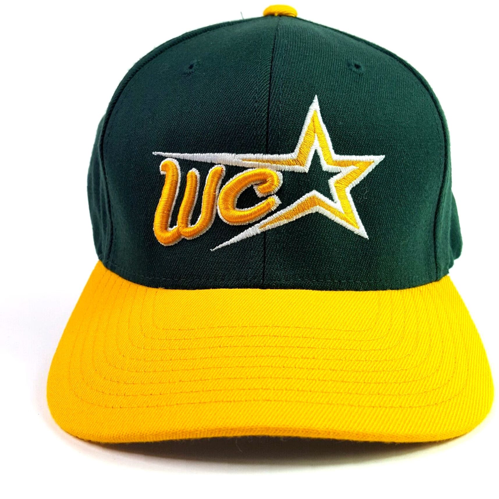 Vintage VINTAGE Houston Astros WC Logo Wool Blend Stretch Fitted Hat Baseball Cap Green Wool Athletic Cap Mens Adjustable Cap Size ONE SIZE - 2 Thumbnail