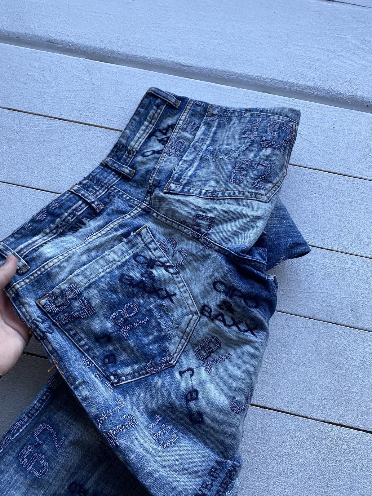Japanese Brand × Vintage RARE Japanese y2k Opium Gothic Punk Distressed Mens Jeans Size US 30 / EU 46 - 5 Thumbnail