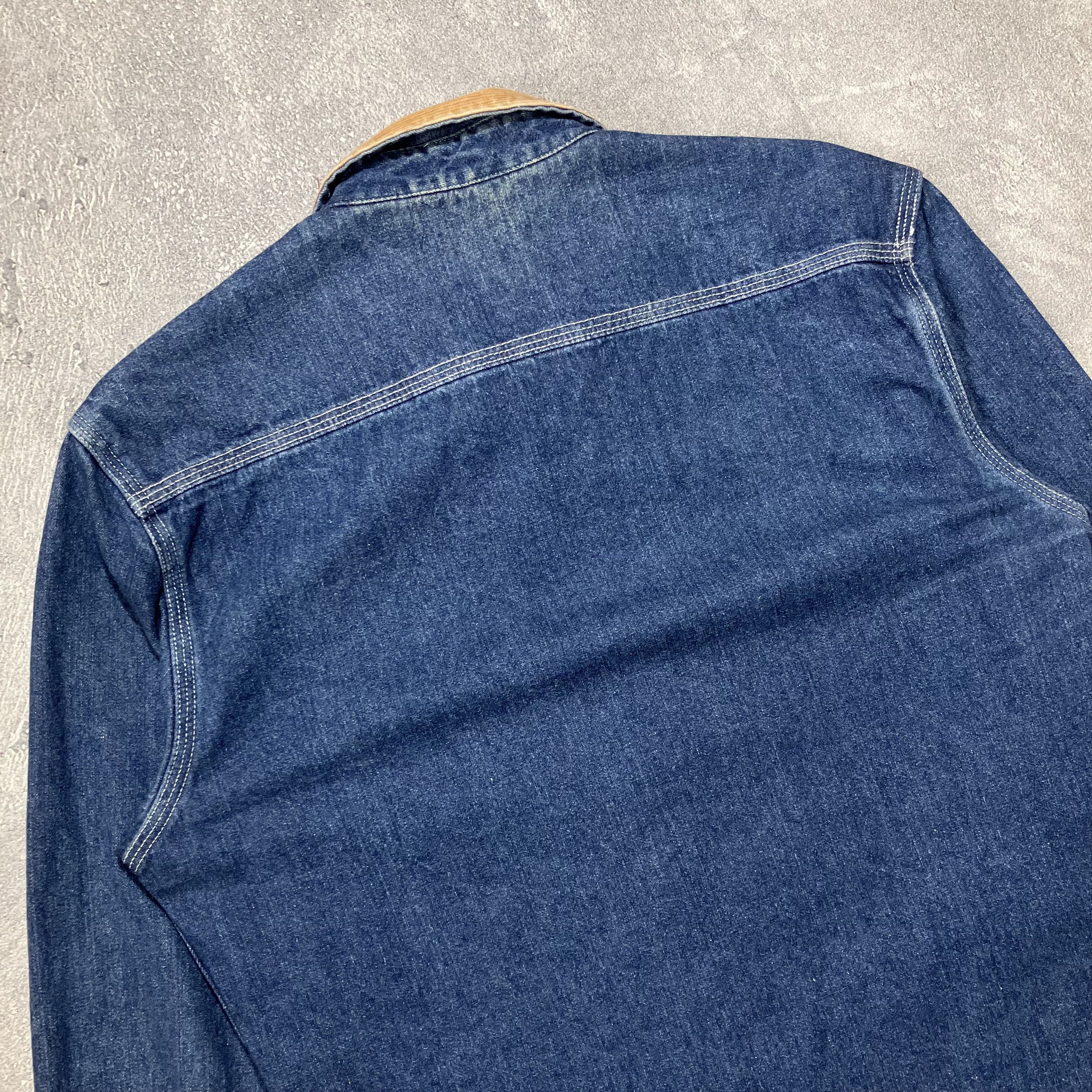 Post Overalls Post Overalls corduroy collar blue indigo denim shirt Size US M / EU 48-50 / 2 - 9 Thumbnail