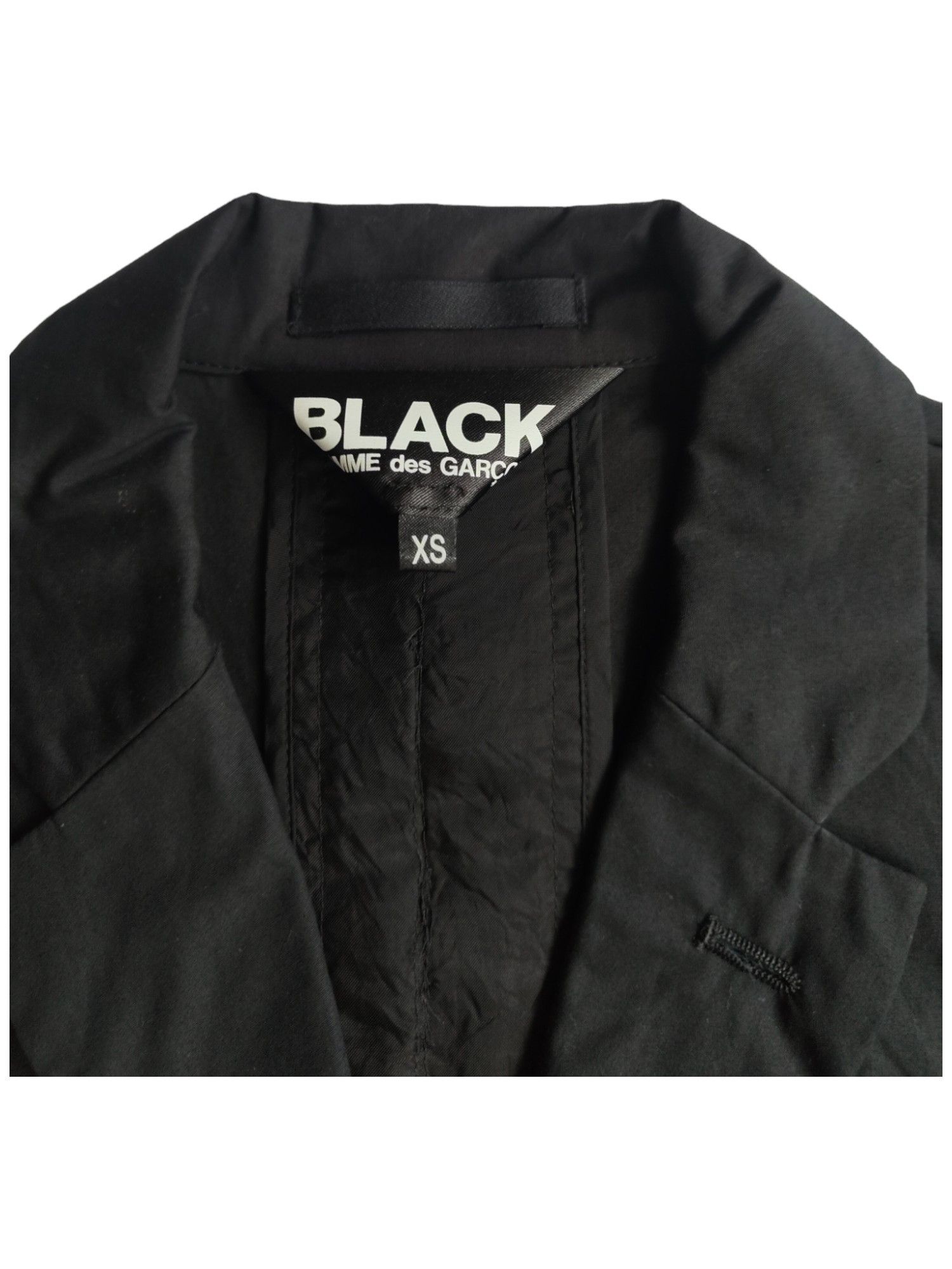 Comme des Garcons Black Black Cotton 3-Buttoned Jacket With Ruffles Sleeves Size XS / US 0-2 / IT 36-38 - 3 Thumbnail