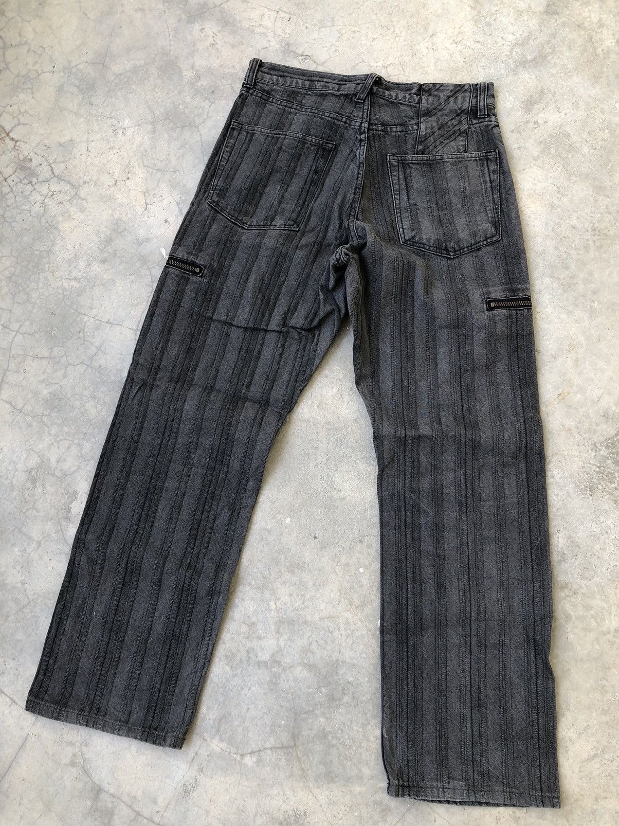 PPFM PPFM 2003 Striped Twill Cargo Double Zip Pocket Denim Size US 29 - 19 Thumbnail