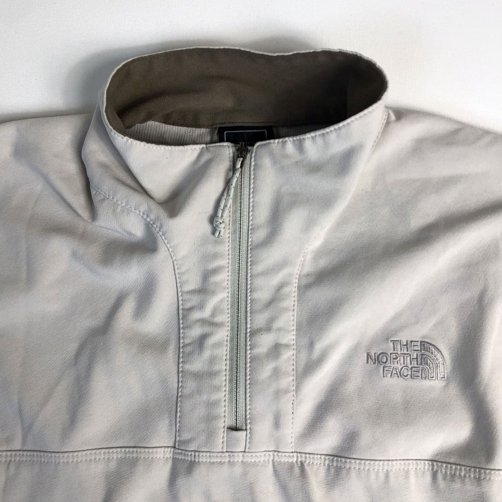 The North Face VINTAGE The North Face Apex Quarter Zip Tan Beige Women’s Large L Zip Pull Over Jacket Coat Long Casual Winter Spring Summer Fall Women’s Boys/Girls? Size L / US 10 / IT 46 - 4 Thumbnail