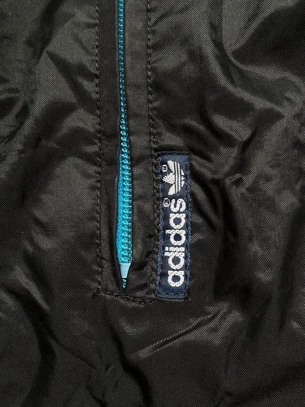 Adidas OG Adidas Vintage 80s Jacket Very Rare Black Aqua Blue Sz M Size US M / EU 48-50 / 2 - 2 Thumbnail