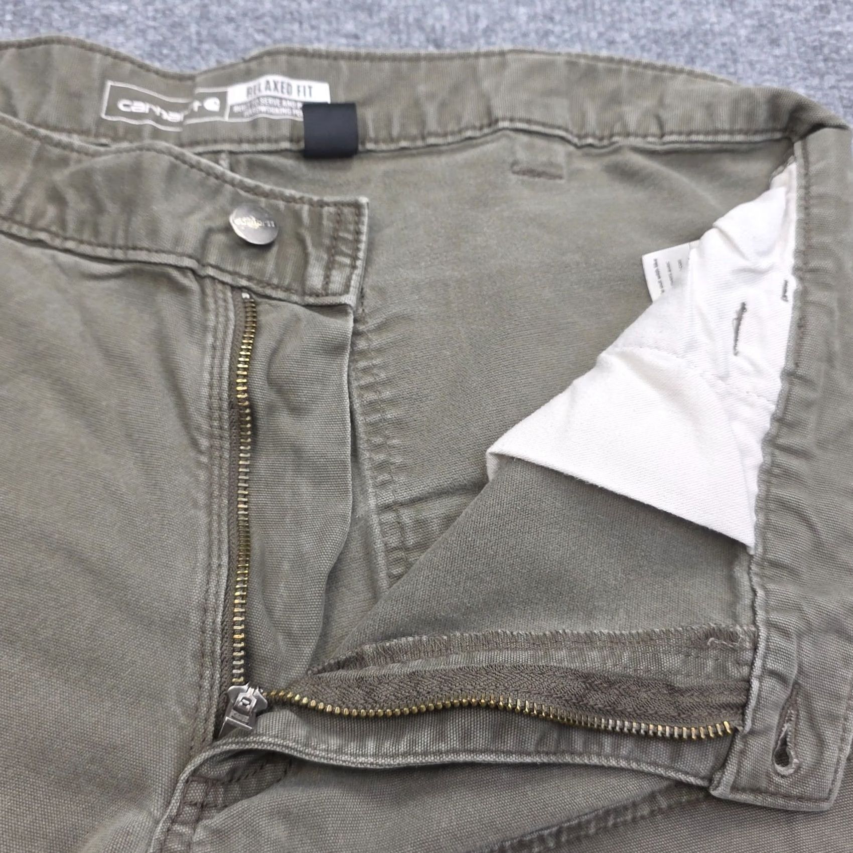 Carhartt Carhartt Double Knee Relaxed Rugged Pants Mens 38 x 30 (FITS 36 x 27) Green MOS - Workwear Size US 36 / EU 52 - 5 Thumbnail
