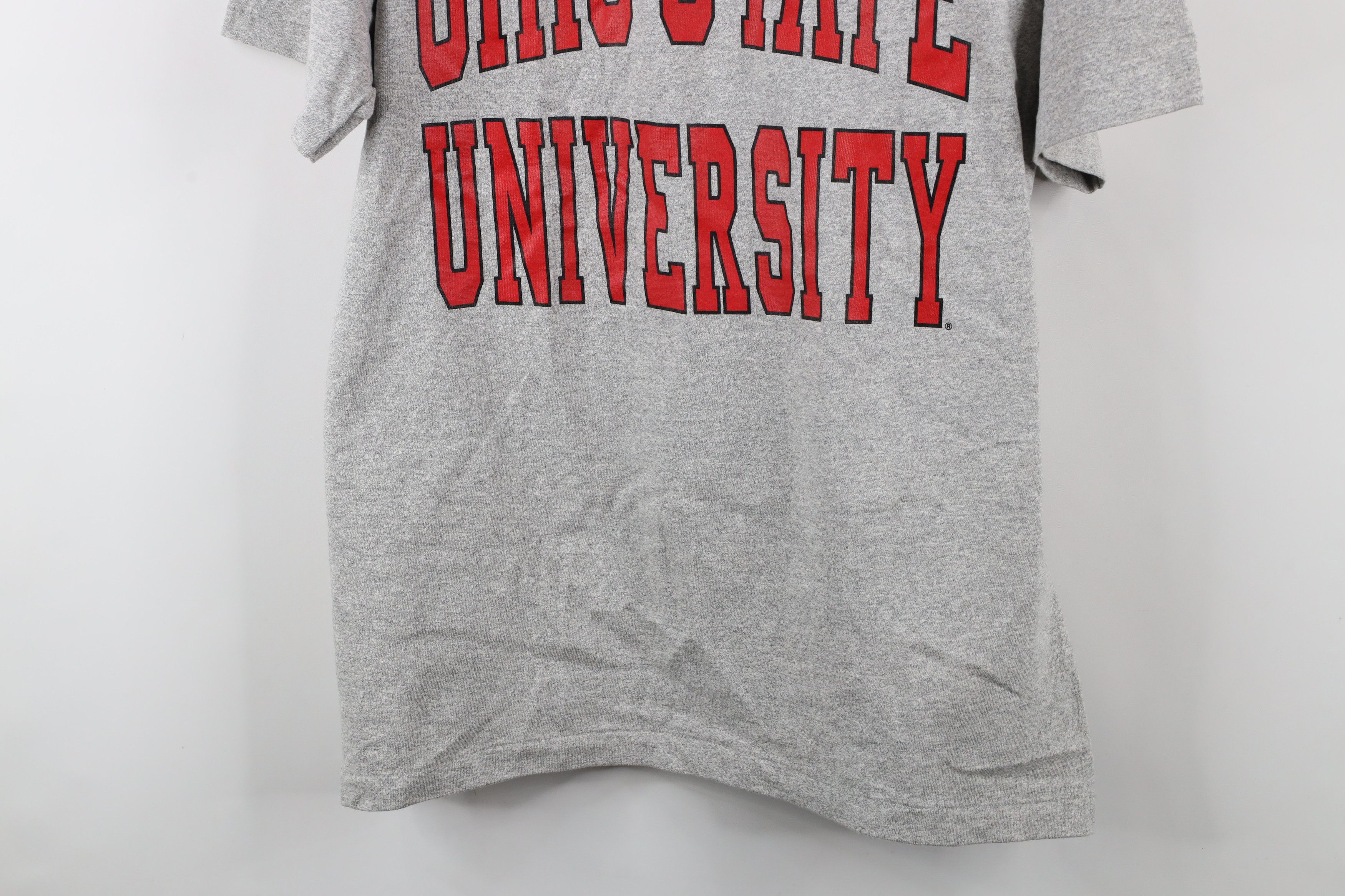 Vintage Vintage 90s Ohio State University T-Shirt Heather Gray USA Size US L / EU 52-54 / 3 - 3 Thumbnail