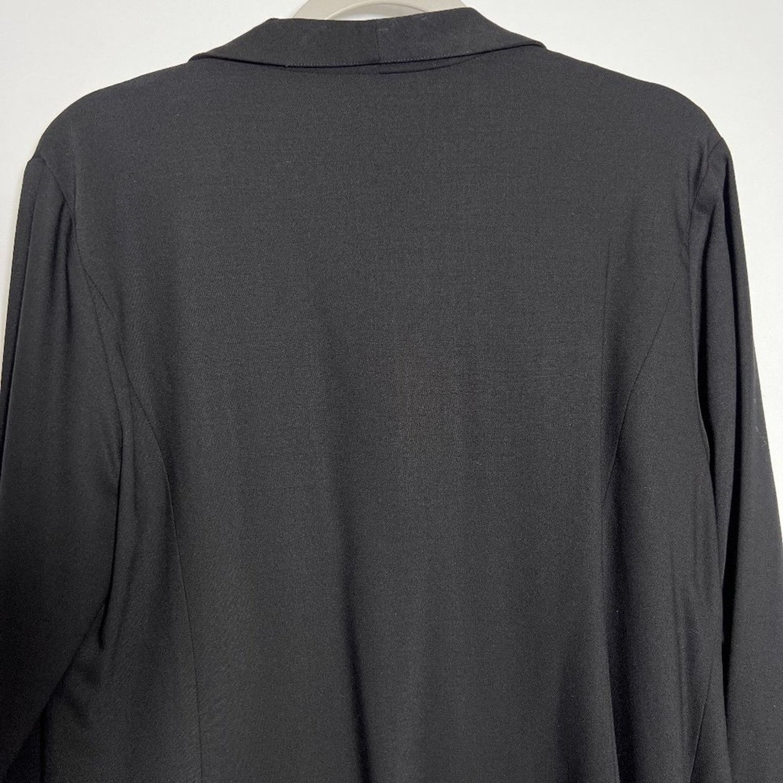 Eileen Fisher Eileen Fisher Open Front Wool Blazer SIZE M Black Jacket Size M / US 6-8 / IT 42-44 - 10 Thumbnail