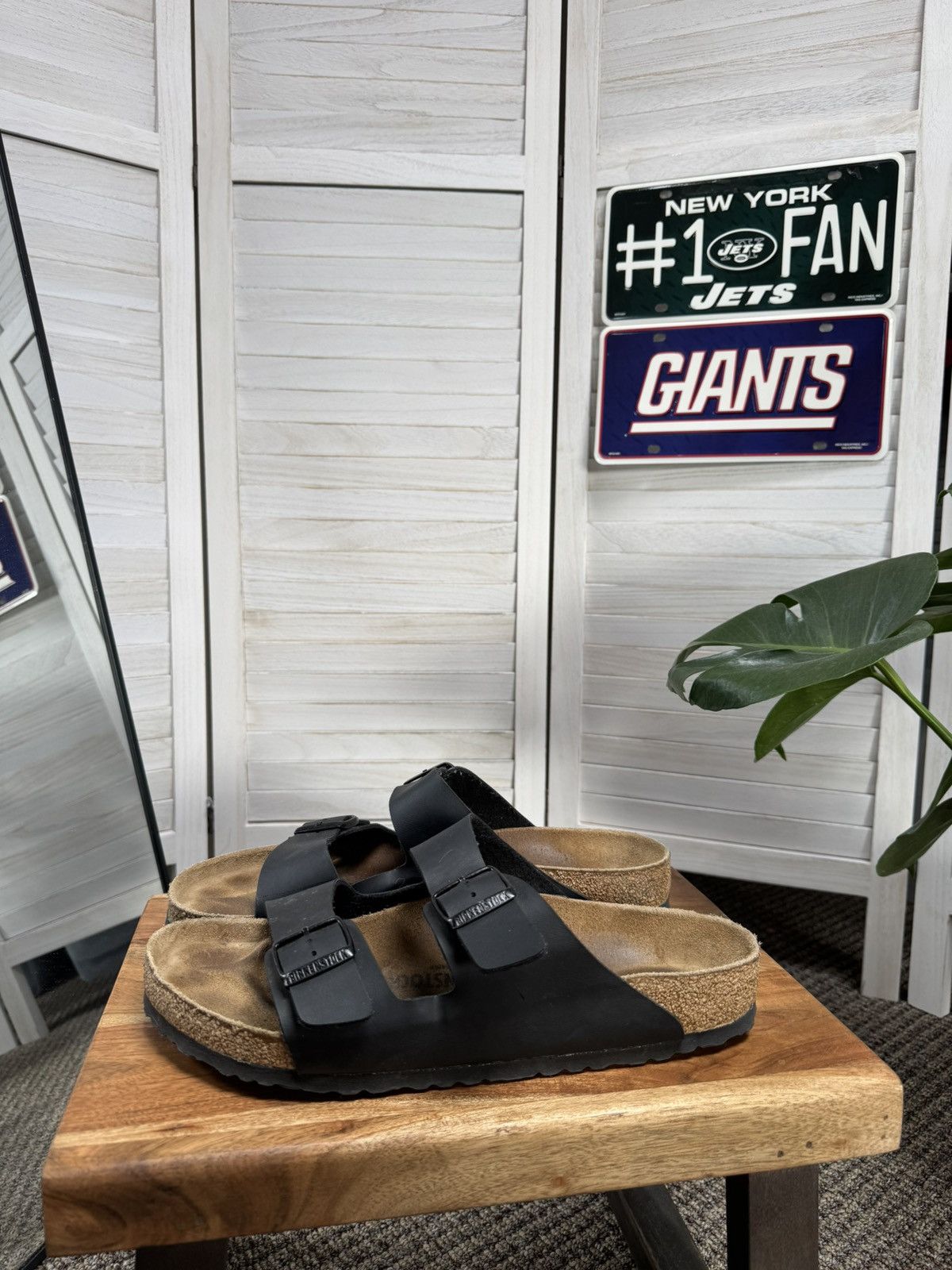 Birkenstock Men’s Leather Sandals Birkenstock Arizona Black Size:12 Size US 12 / EU 45 - 3 Thumbnail