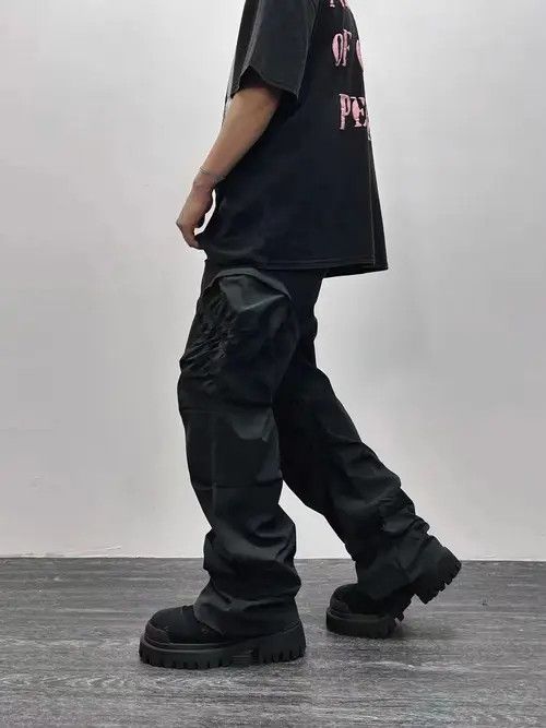 Japanese Brand × Jean Vintage pleated multi-pocket nylon cargo trousers Size US 32 / EU 48 - 2 Thumbnail