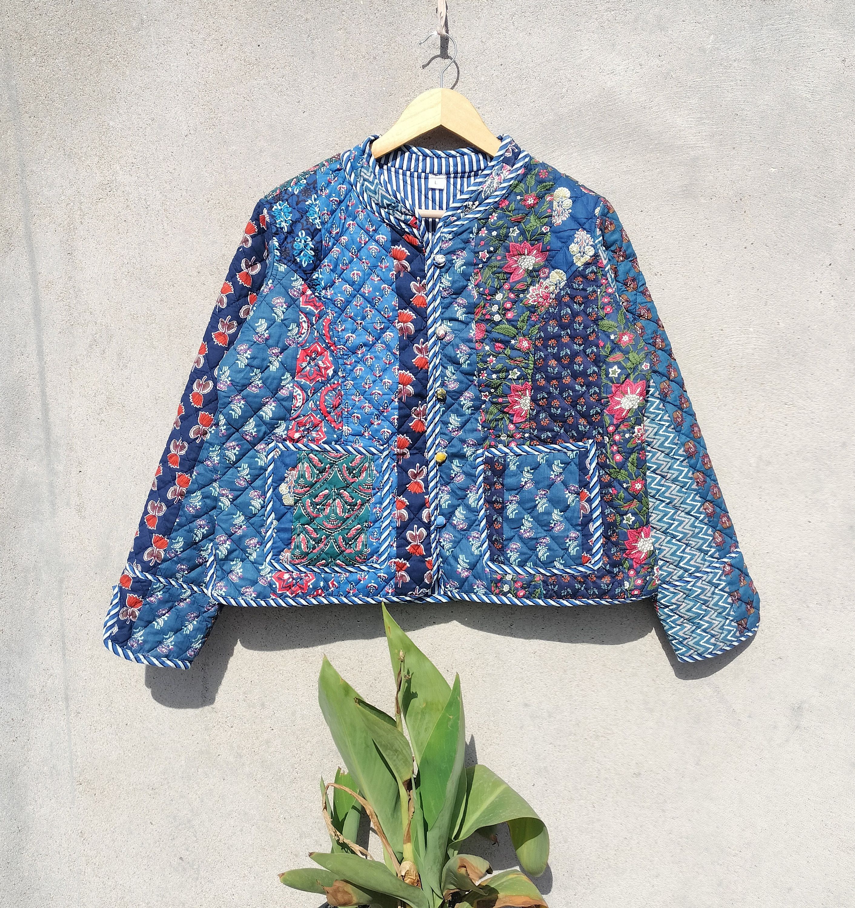 Vintage Patchwork Vintage Quilted Jacket Coats Short Jackets Size S / US 4 / IT 40 - 1 Thumbnail