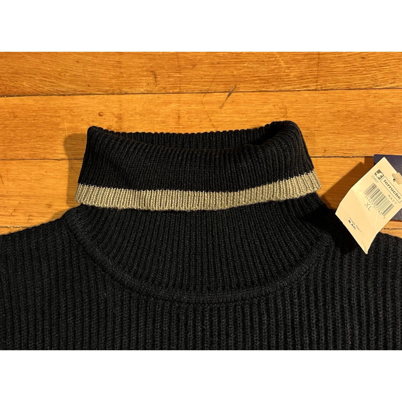 Vintage VINTAGE Ferruche Ribbed Turtleneck Sweater Men’s XL Navy Blue 90s Classic Outdoor Preppy Mens Size US XL / EU 56 / 4 - 3 Thumbnail