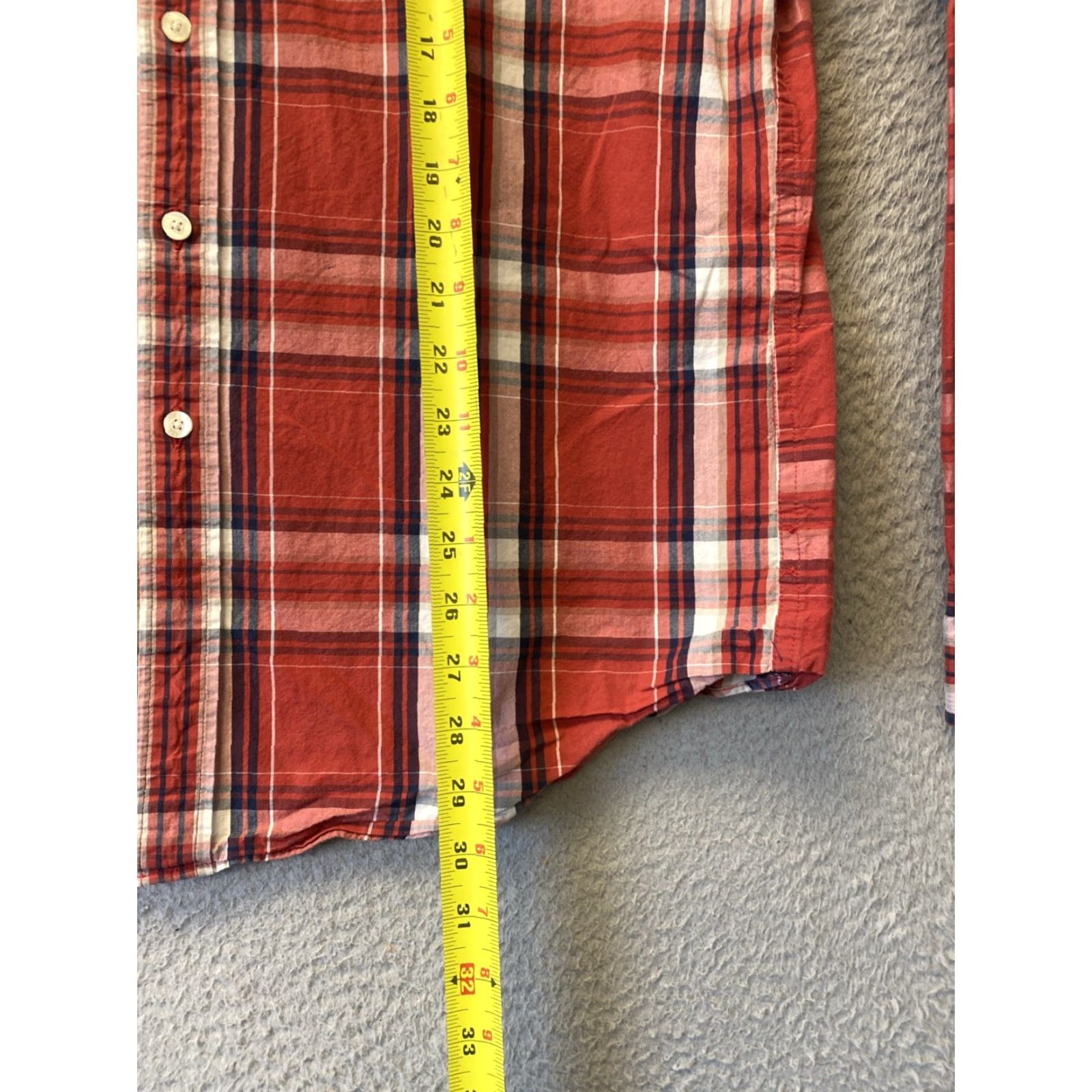 J.Crew VINTAGE J.CREW SHIRT Mens L Crimson Plaid Oxford 100% Cotton Slim Fit Button-Up Long Sleeve Size US L / EU 52-54 / 3 - 7 Thumbnail