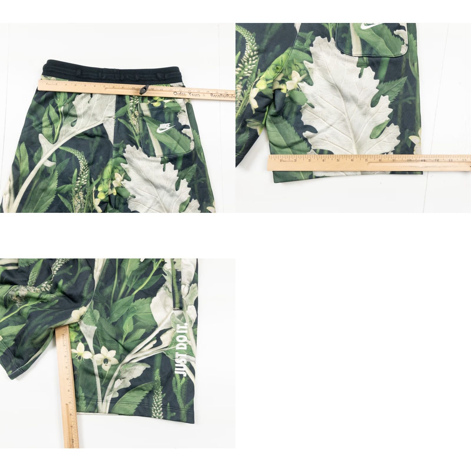 Nike Nike Shorts Mens Small Green JDI Alumni Floral Plants Sweats Adult Casual Active Size US 29 - 8 Thumbnail