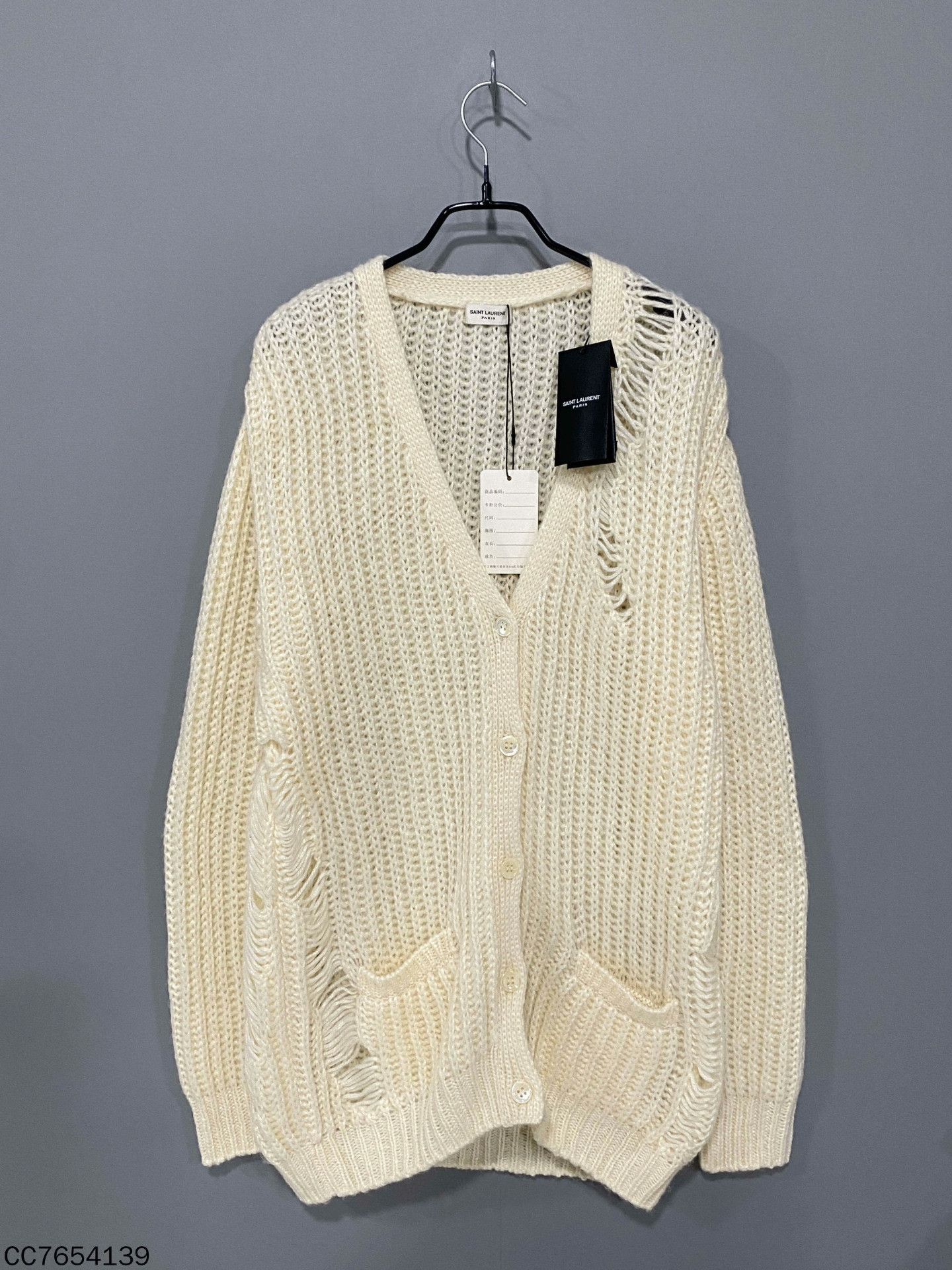 Saint Laurent Paris Saint Laurent Paris Knit White Sweater M Women Size M / US 6-8 / IT 42-44 - 1 Thumbnail