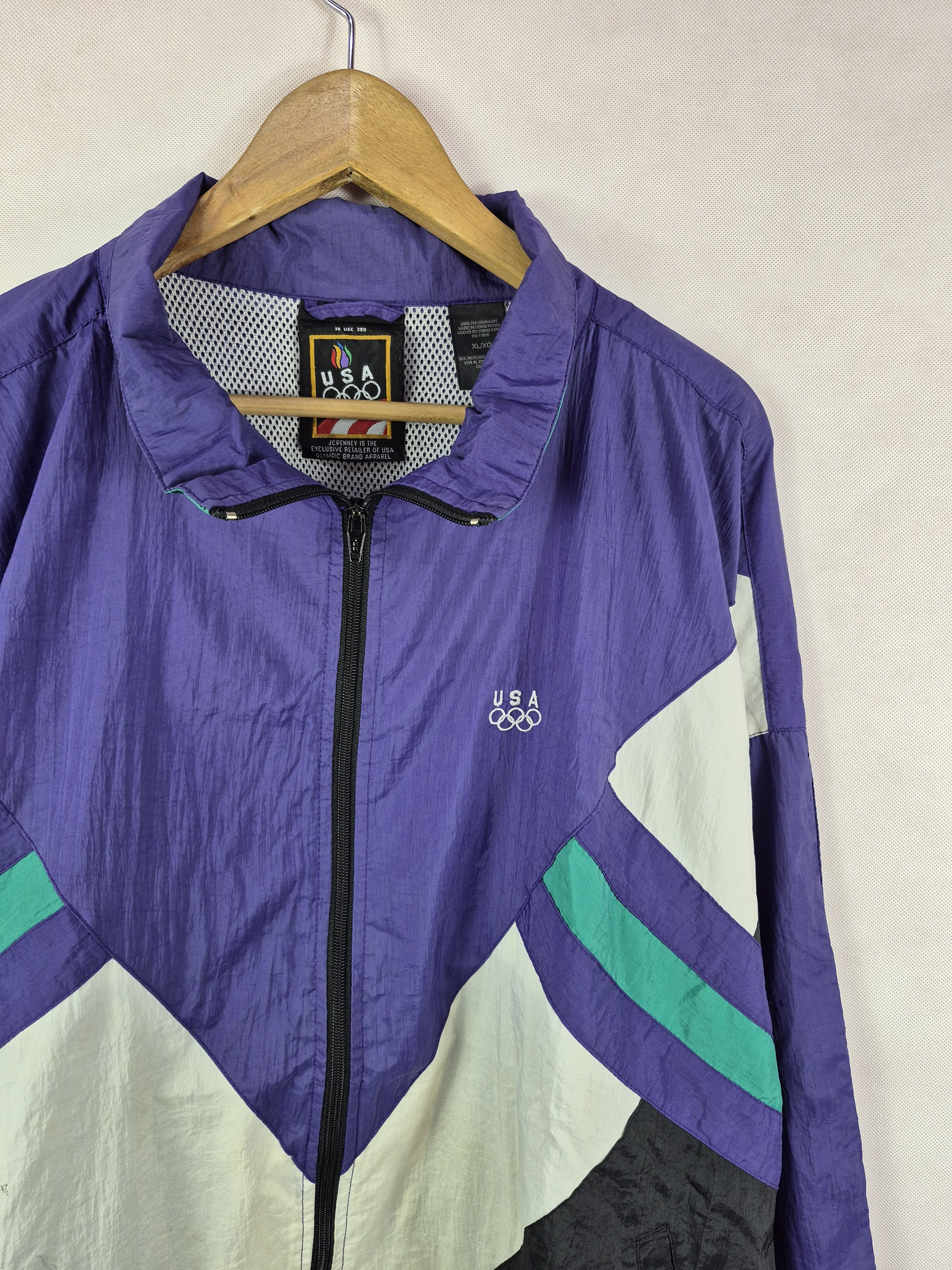 USA Olympics 🔥 JC Penney USA Olympics Windbreaker Nylon Zipper Jacket Size US XL / EU 56 / 4 - 3 Thumbnail