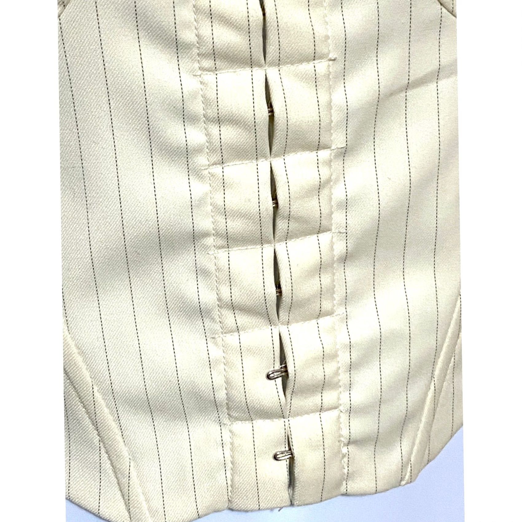 Vintage Kendall & Kylie Cropped Hook And Eye Corset S Neutral Striped Coquette Feminine Sexy Y2K Shirt Women Sleeveless Hook & Eye Closure Size S / US 4 / IT 40 - 2 Thumbnail