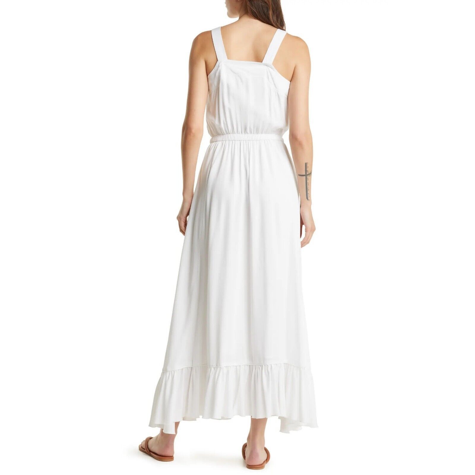 Splendid Splendid Women White Viscose Ruffle Maxi Flare Sundress M Size M / US 6-8 / IT 42-44 - 2 Thumbnail