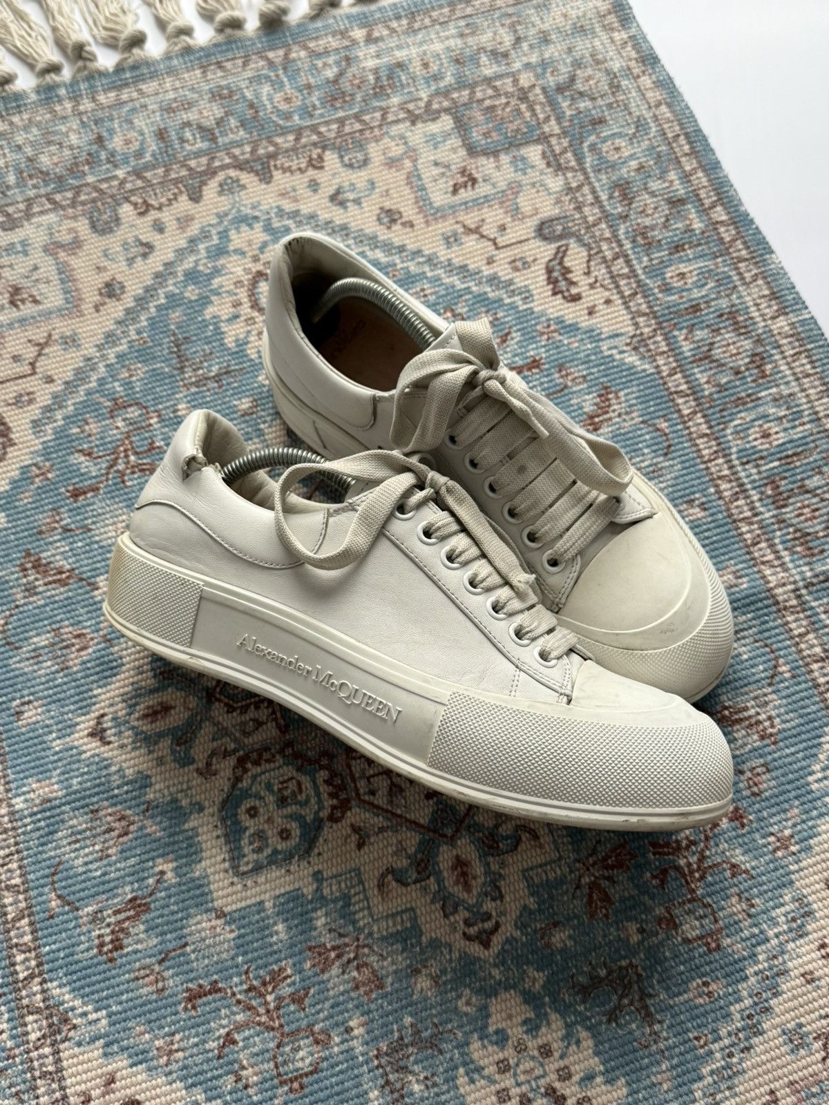 Alexander McQueen Alexander McQueen Deck Lace-Up Plimsoll Leather Shoes Sz43,5 Size US 10.5 / EU 43-44 - 1 Thumbnail