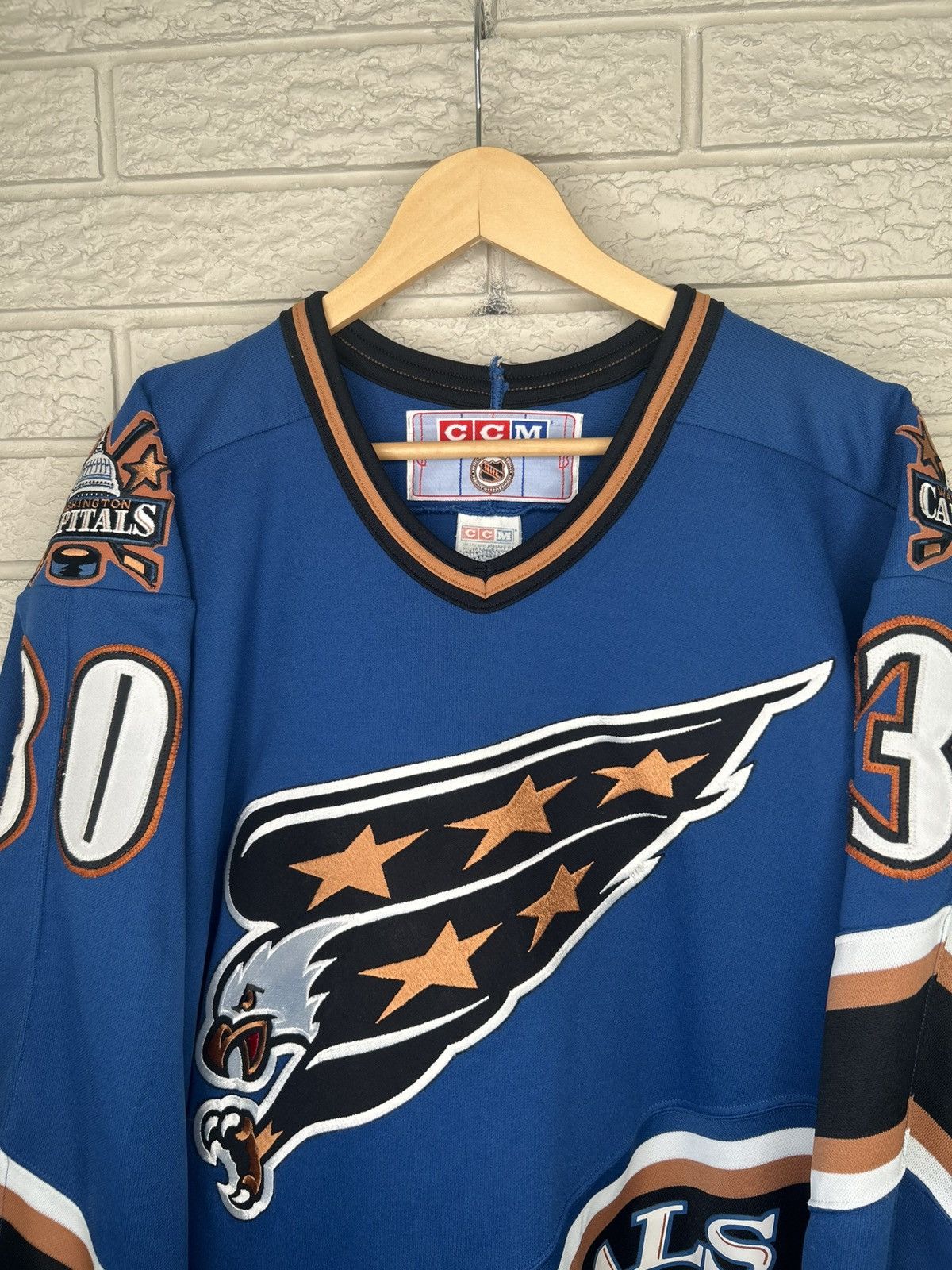 Ccm Vintage CCM Washington Capitals Jim Carey Jersey Size US XL / EU 56 / 4 - 4 Thumbnail