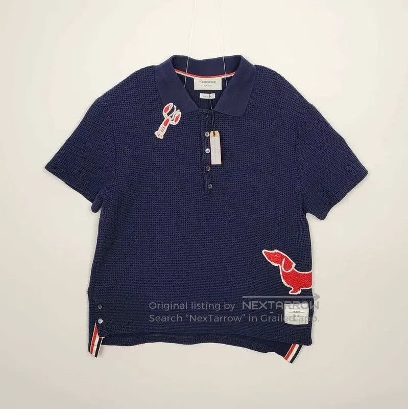Thom Browne Thom Browne Navy Cotton Men's Polo Shirt . Size US M / EU 48-50 / 2 - 1 Thumbnail