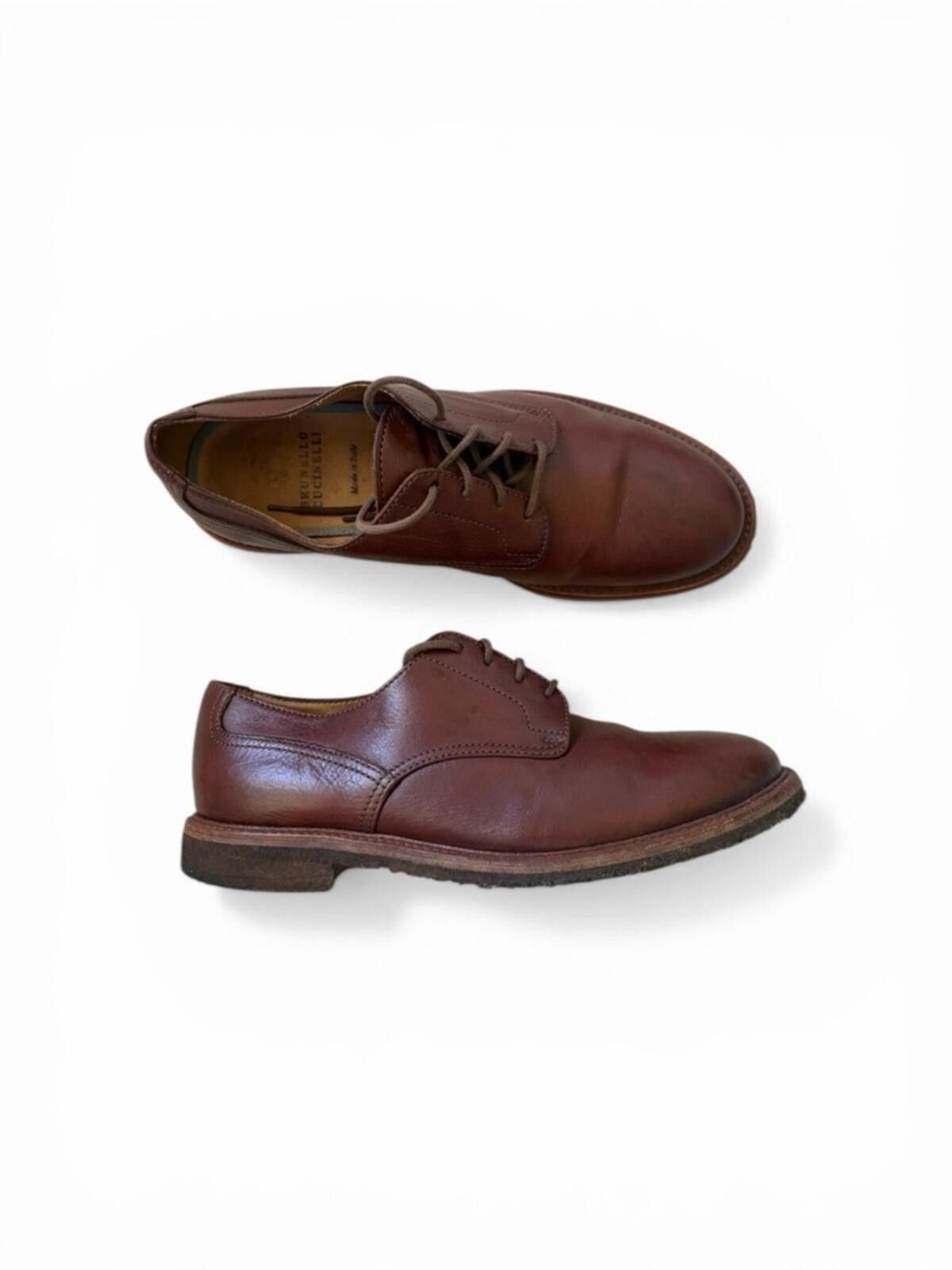 Brunello Cucinelli Brunello Cucinelli Made in Italy Men’s Brown Leather Shoes Size US 10 / EU 43 - 4 Thumbnail